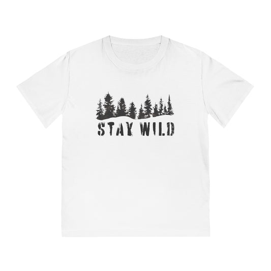 Stay Wild T-Shirt — Forest Silhouette Outdoor Adventure Tee