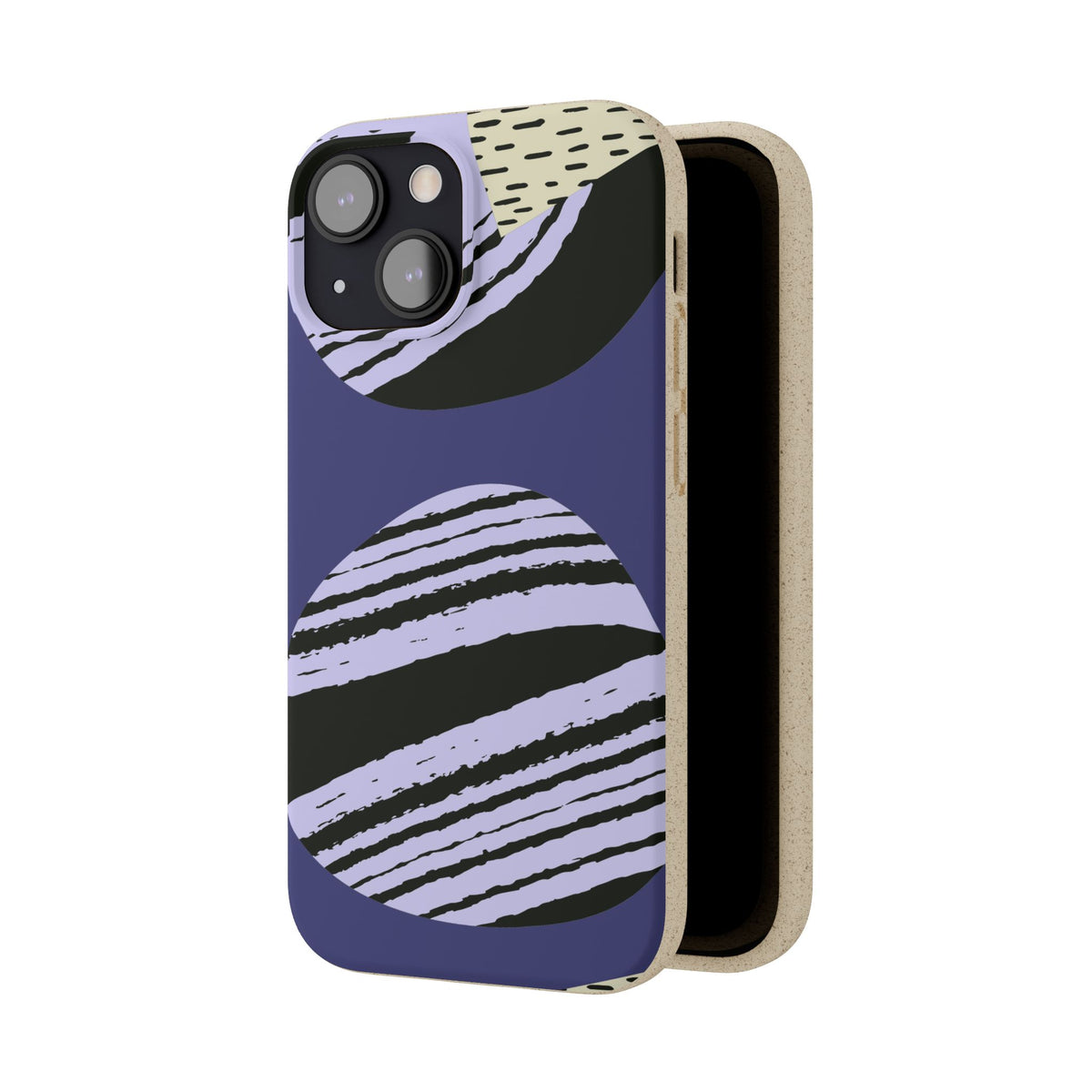 Biodegradable Phone Case — Abstract Striped Circles Eco Cover