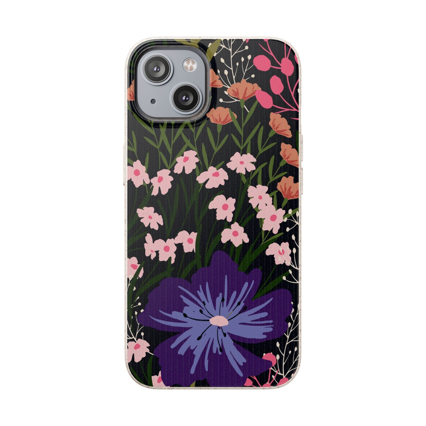 Floral Biodegradable Phone Case — Purple Wildflower Eco Phone Cover