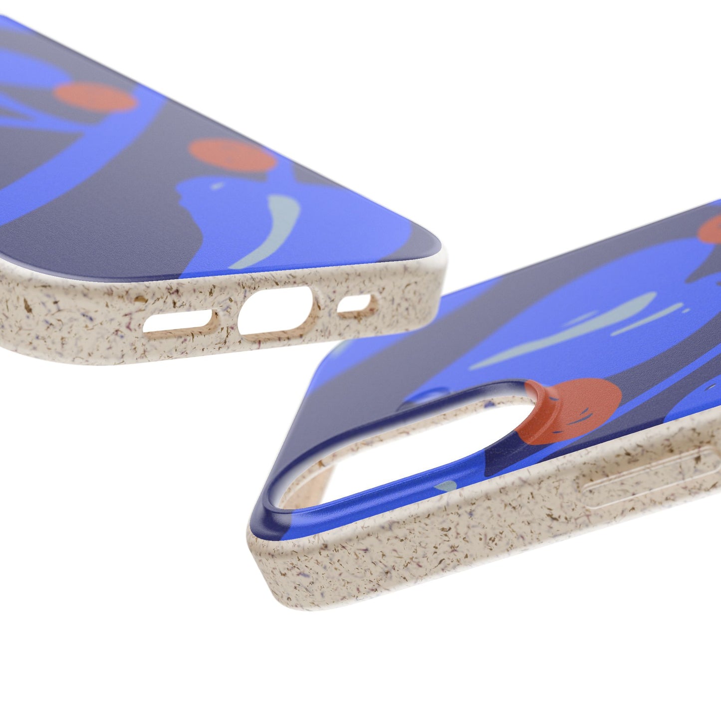 Biodegradable Phone Case — Bold Blue Abstract Floral Berry Design