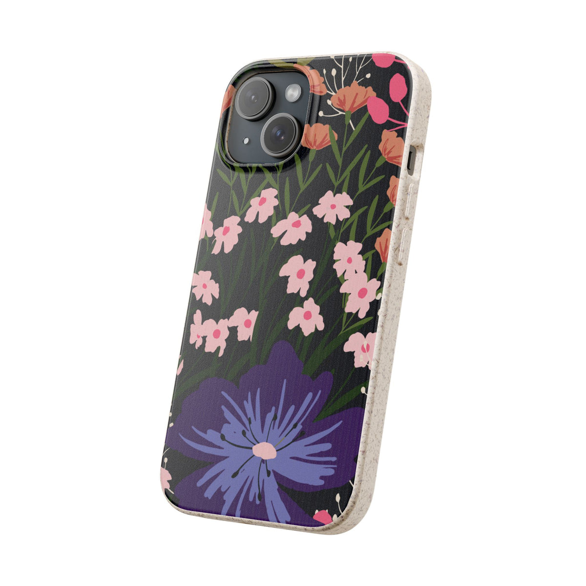 Floral Biodegradable Phone Case — Purple Wildflower Eco Phone Cover