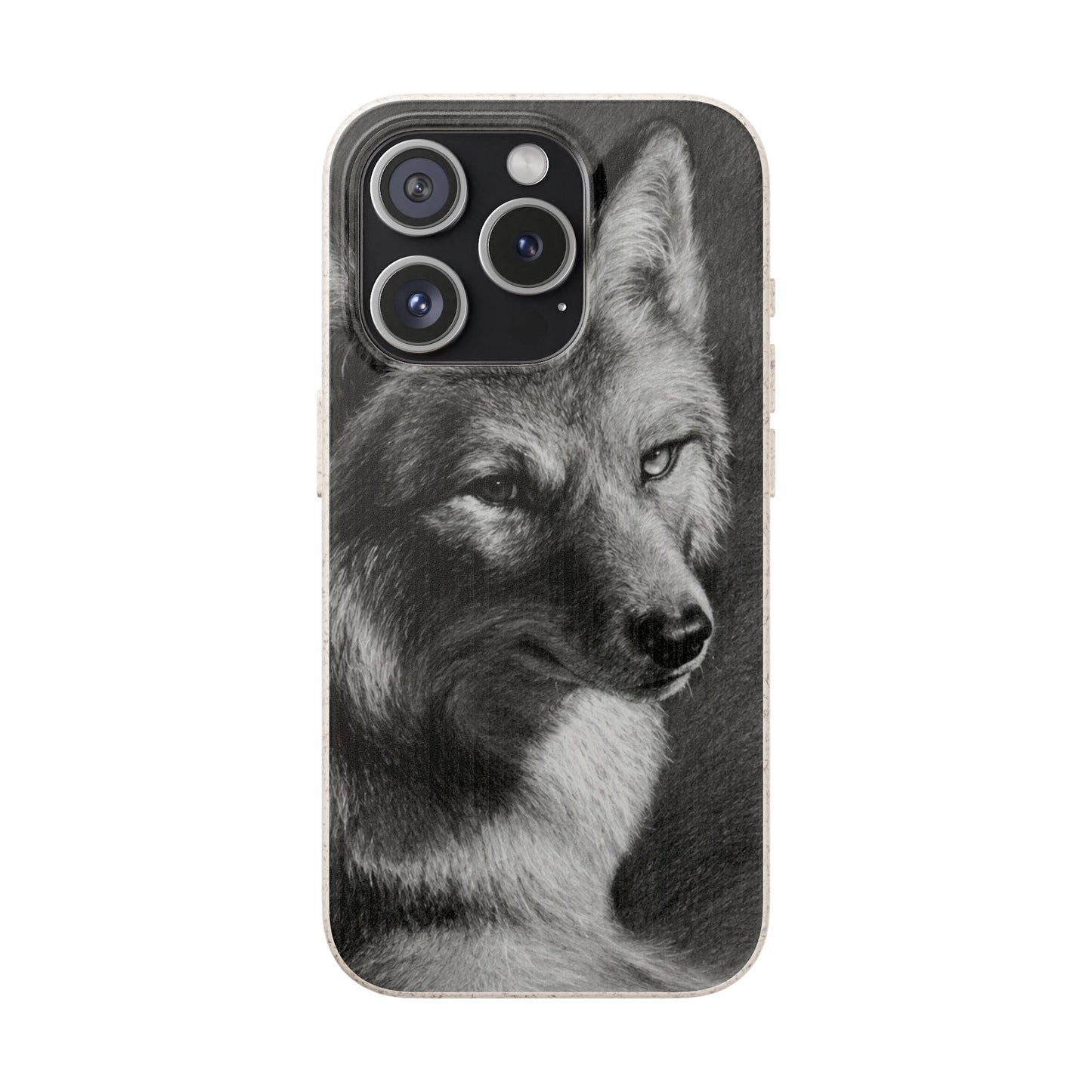 Wolf Portrait Biodegradable Phone Case — Eco-Friendly iPhone Cover