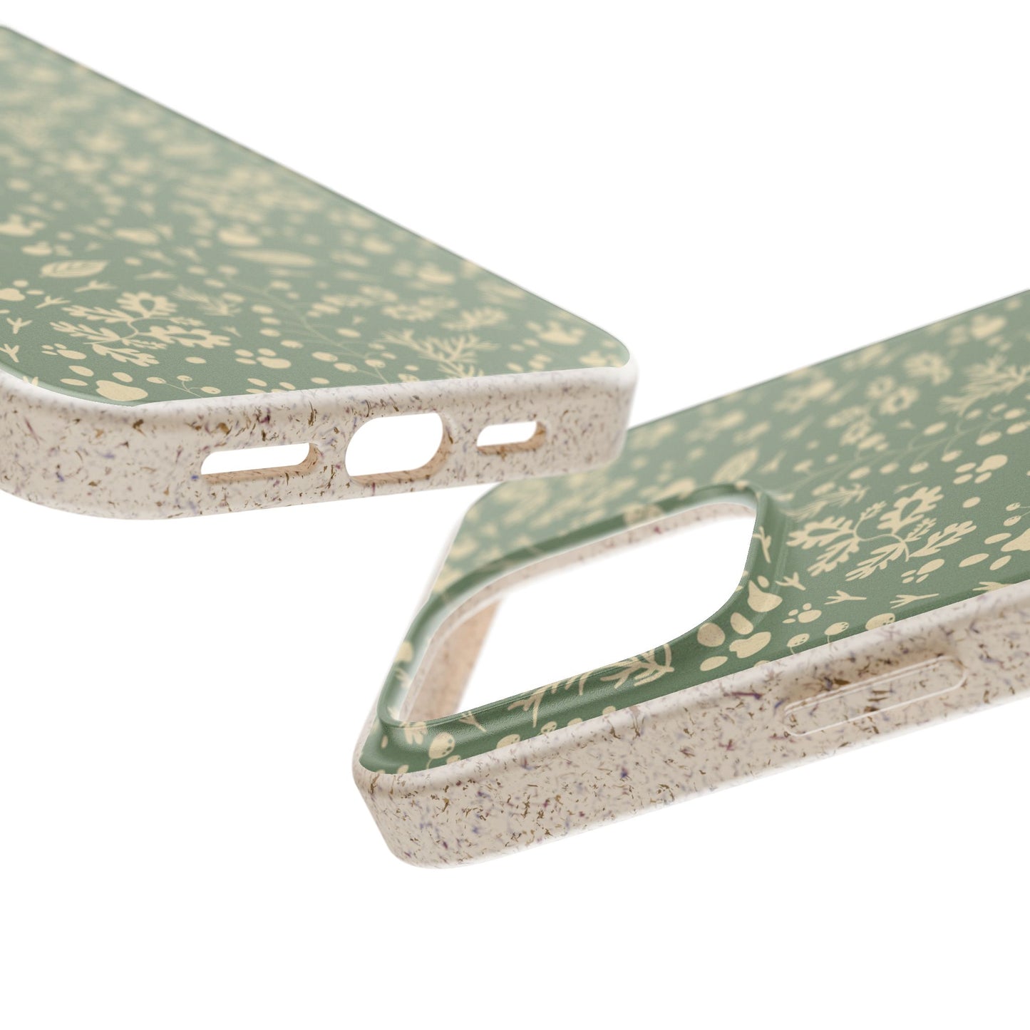 Biodegradable Floral Phone Case — Eco-Friendly Pleasant Green Wildflower Protection