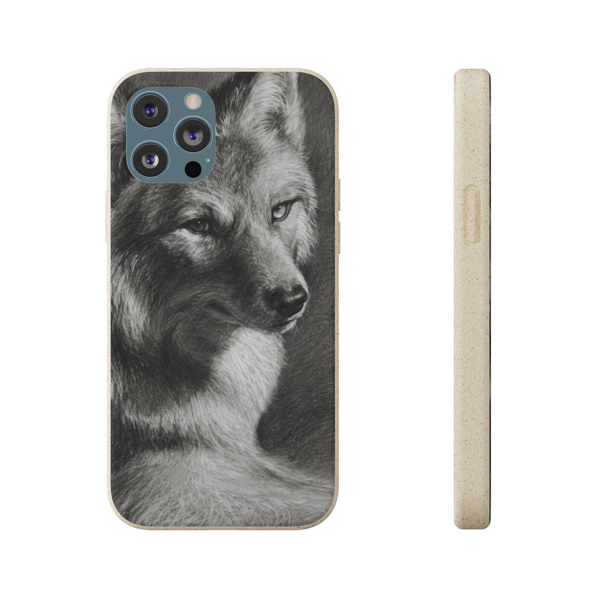 Wolf Portrait Biodegradable Phone Case — Eco-Friendly iPhone Cover