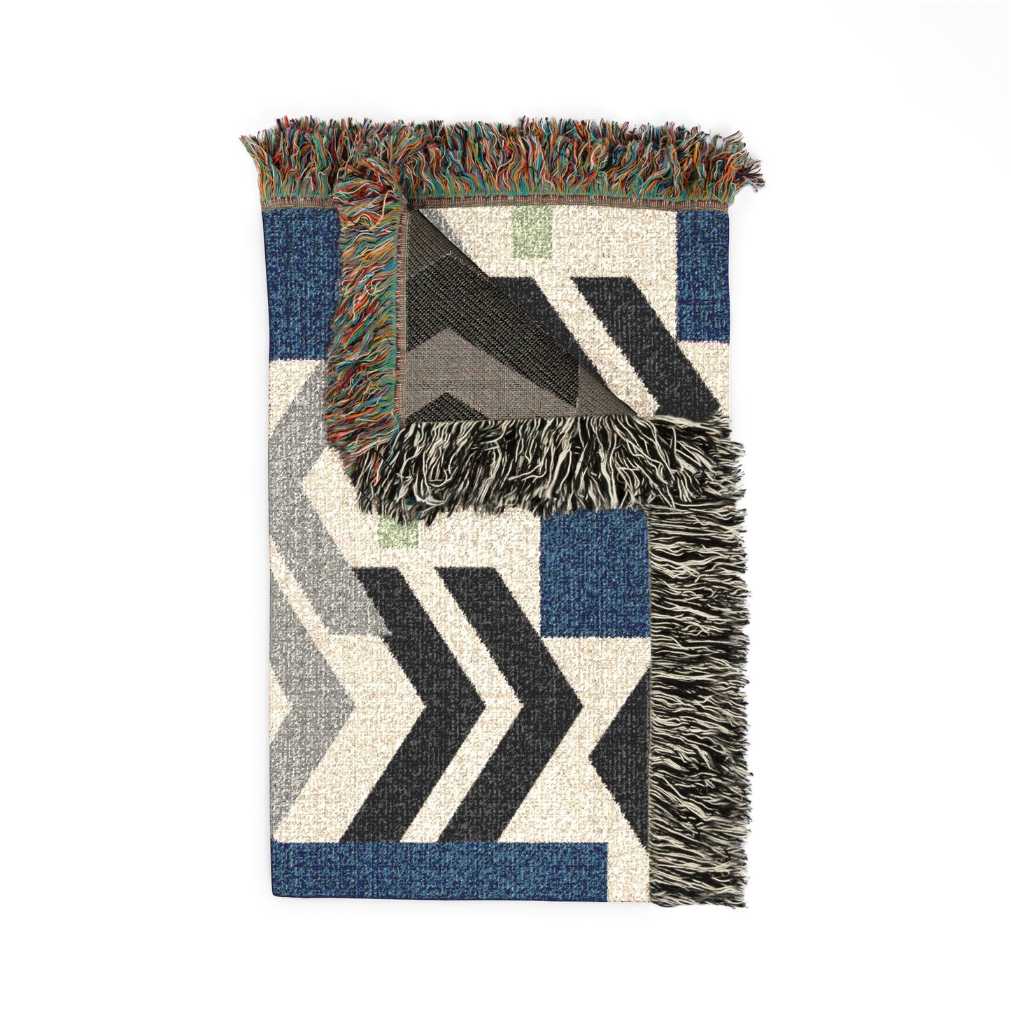 Geometric Birch Tree Woven Blanket — Boho Chevron Throw for Living Room & Camping