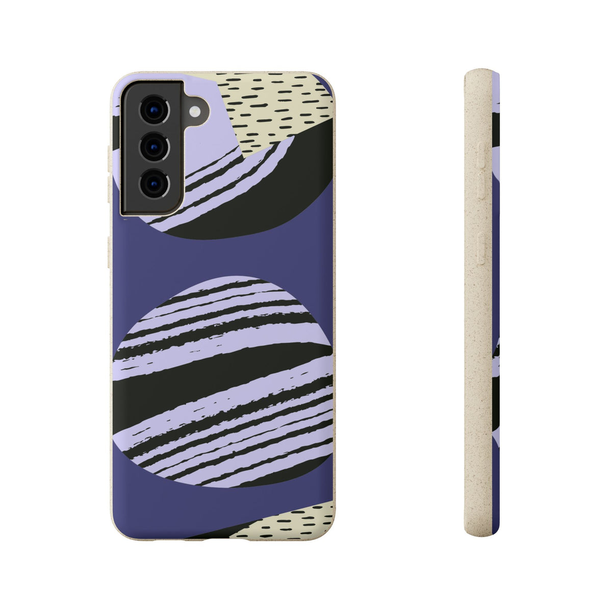 Biodegradable Phone Case — Abstract Striped Circles Eco Cover