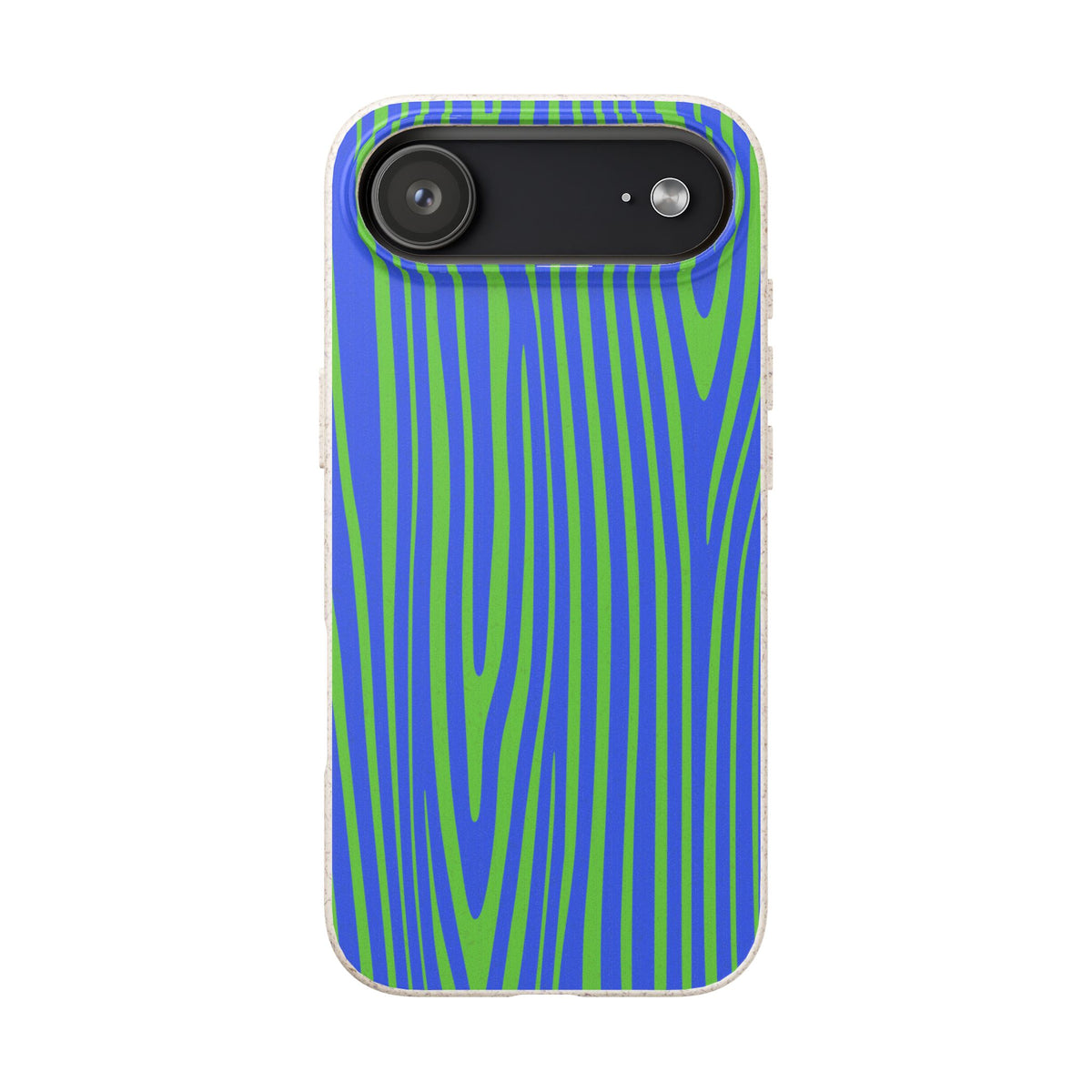 Eco Woodgrain Phone Case — Biodegradable Blue & Green Pattern
