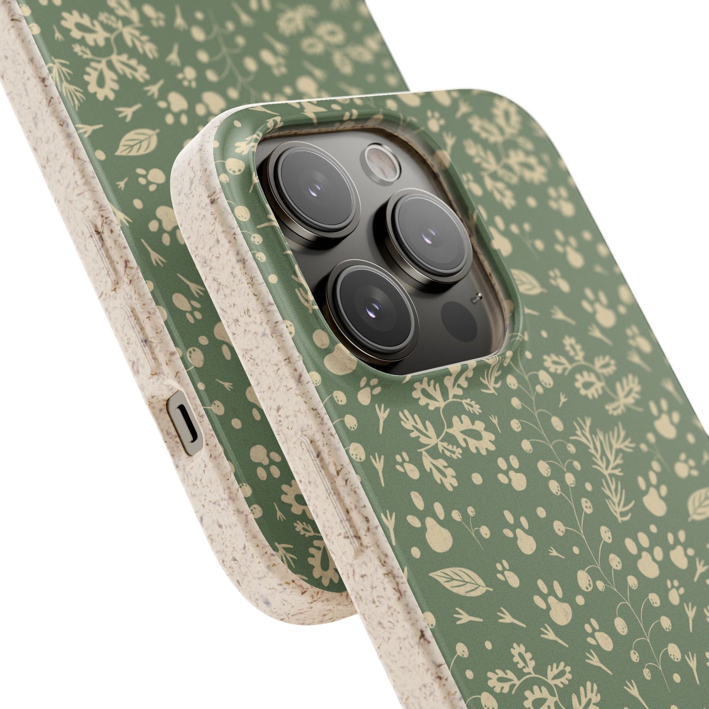 Biodegradable Floral Phone Case — Eco-Friendly Pleasant Green Wildflower Protection