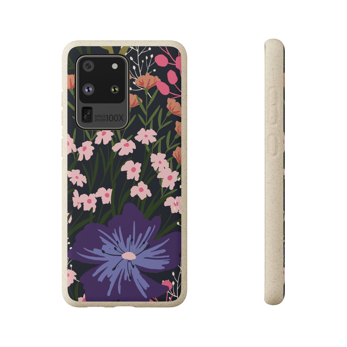 Floral Biodegradable Phone Case — Purple Wildflower Eco Phone Cover