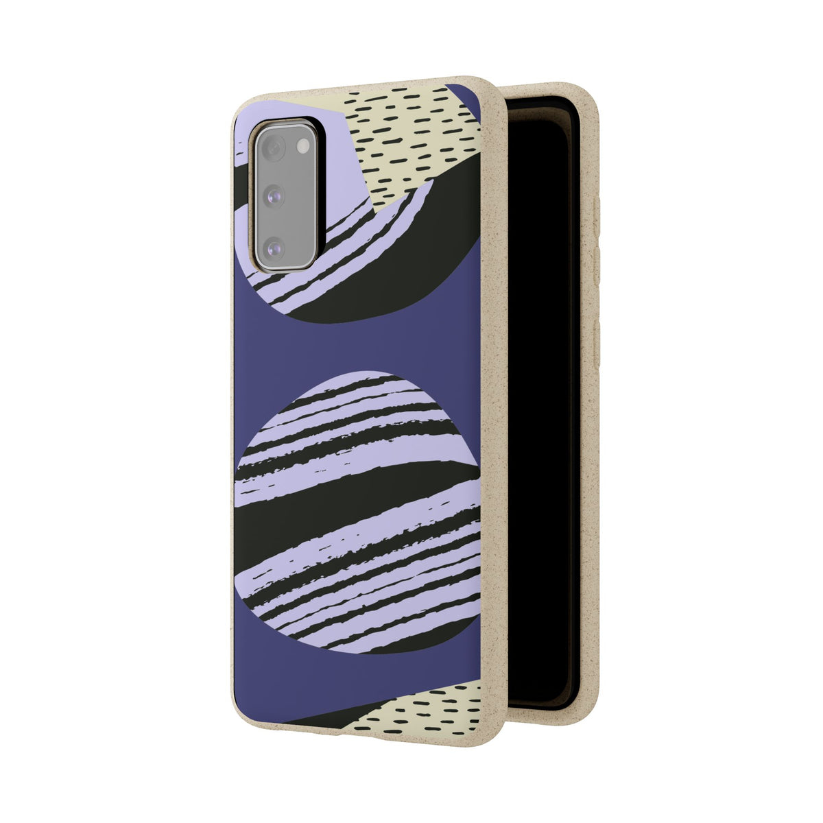 Biodegradable Phone Case — Abstract Striped Circles Eco Cover