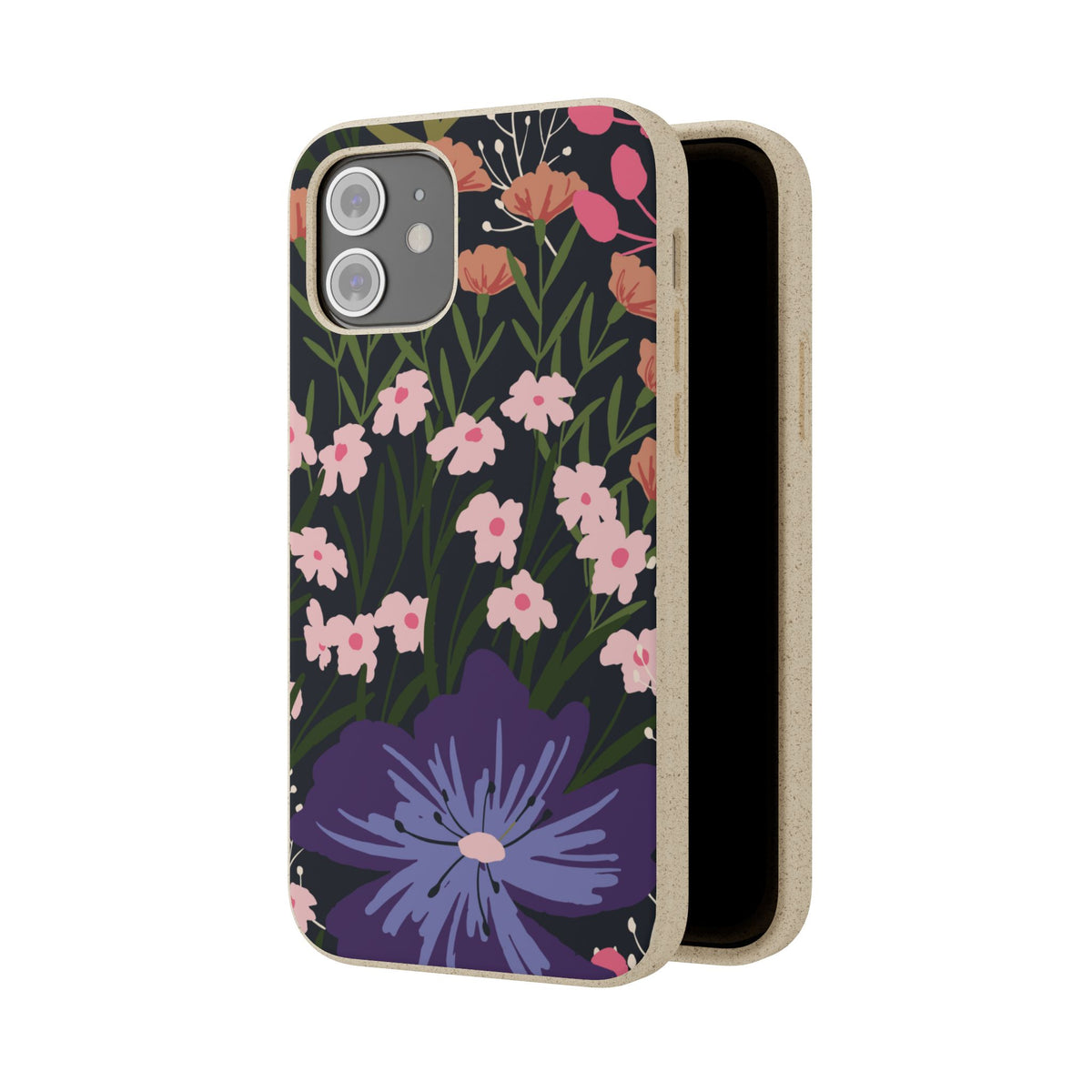 Floral Biodegradable Phone Case — Purple Wildflower Eco Phone Cover