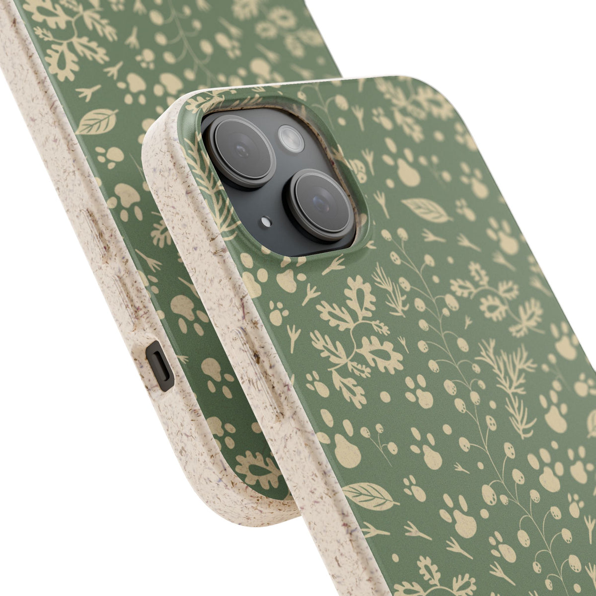 Biodegradable Floral Phone Case — Eco-Friendly Pleasant Green Wildflower Protection