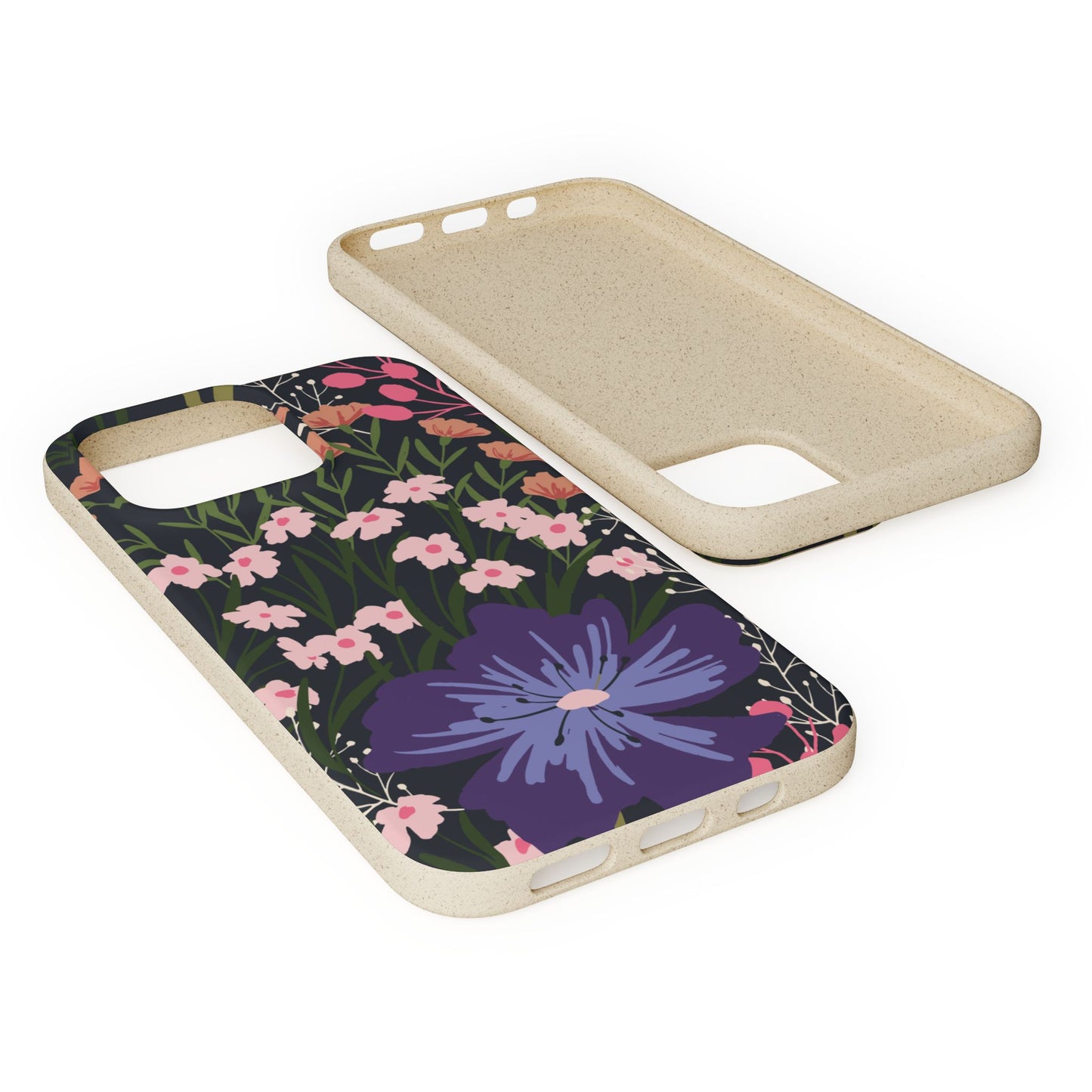 Floral Biodegradable Phone Case — Purple Wildflower Eco Phone Cover