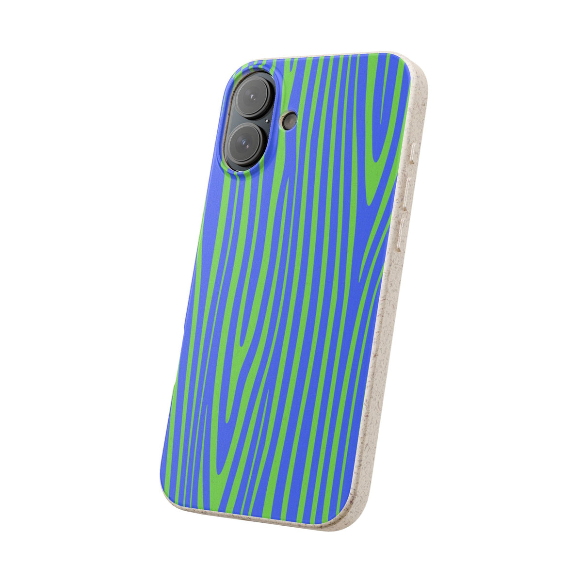 Eco Woodgrain Phone Case — Biodegradable Blue & Green Pattern