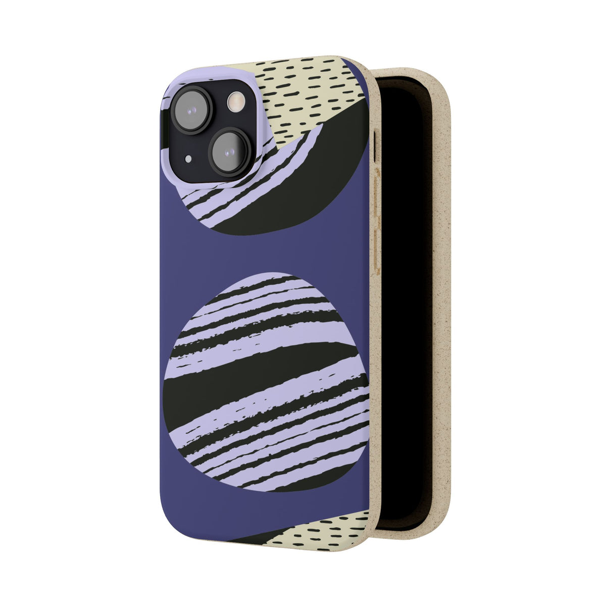 Biodegradable Phone Case — Abstract Striped Circles Eco Cover