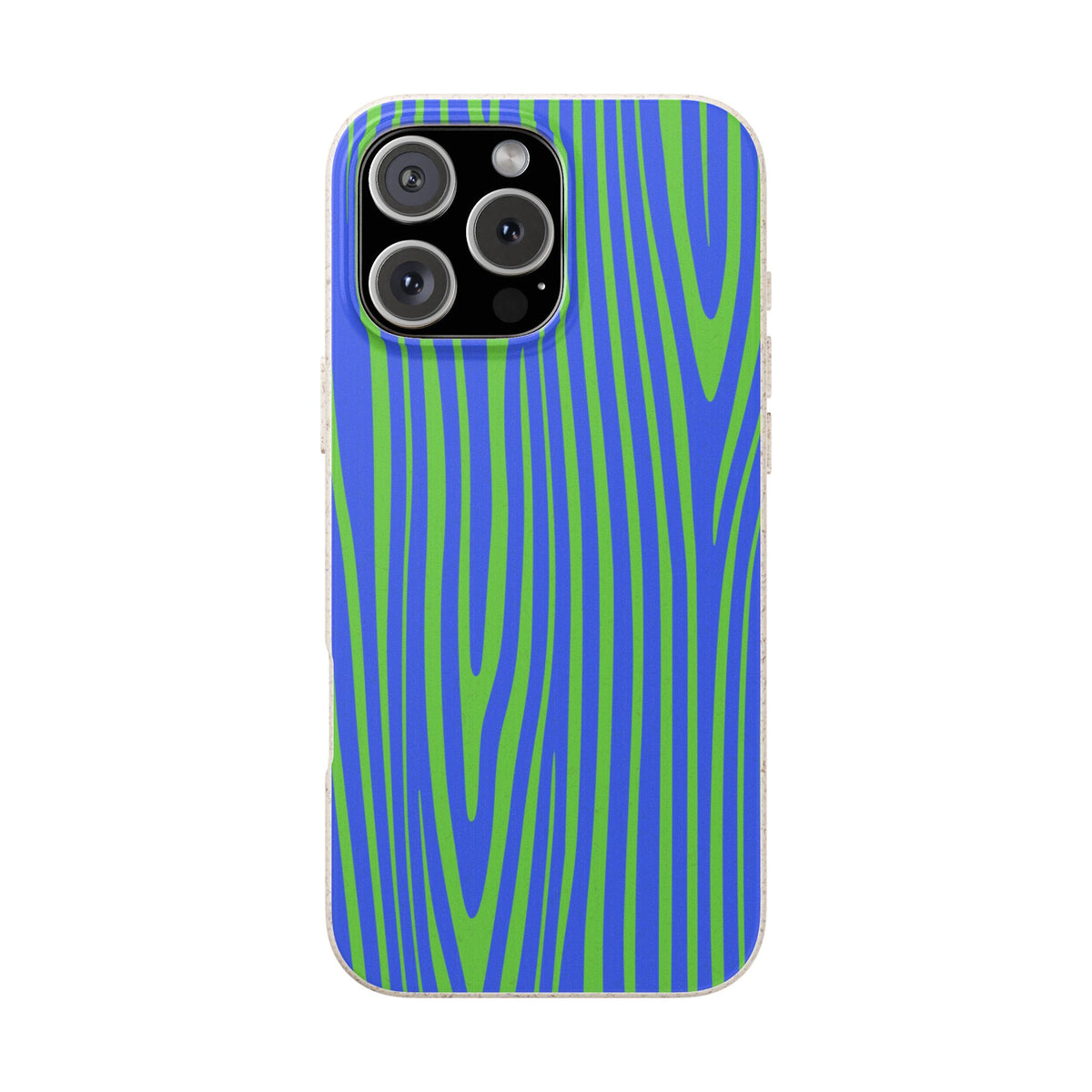 Eco Woodgrain Phone Case — Biodegradable Blue & Green Pattern