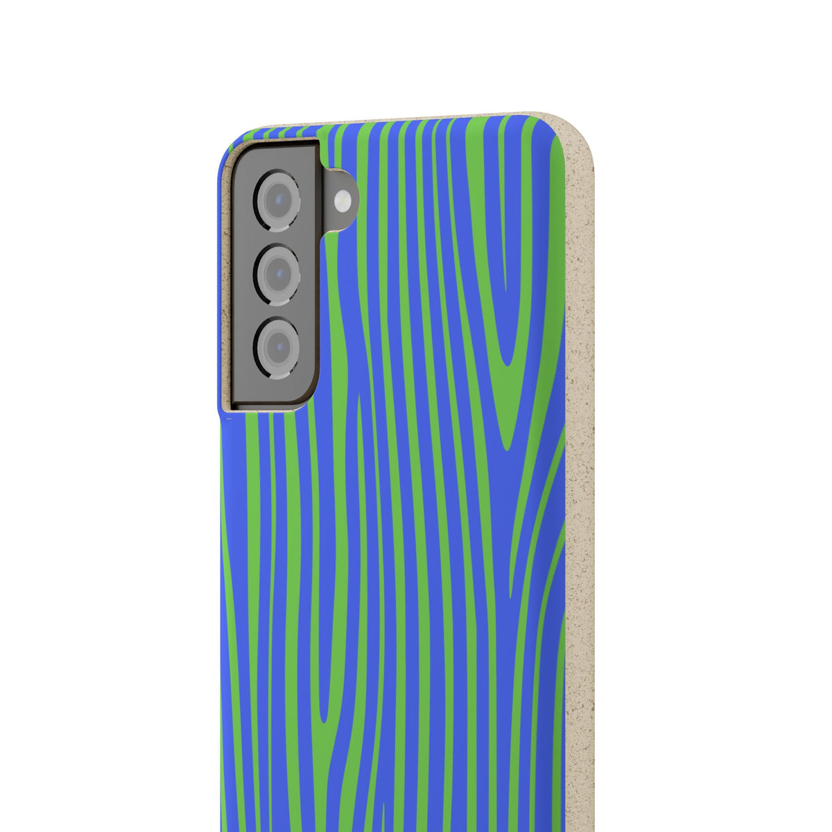 Eco Woodgrain Phone Case — Biodegradable Blue & Green Pattern