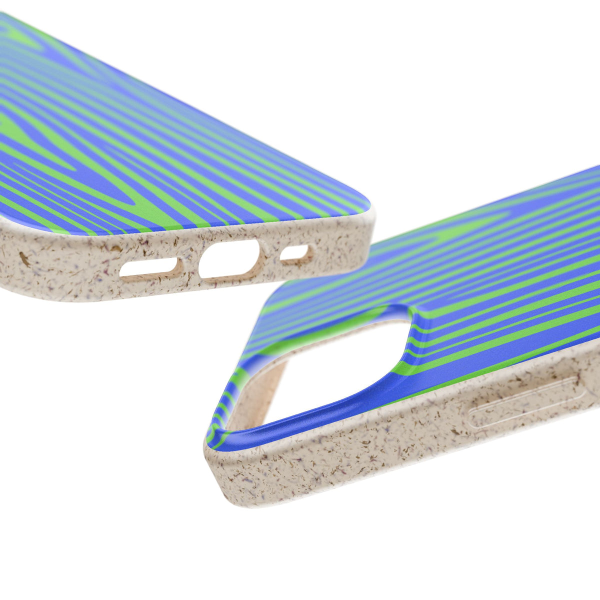 Eco Woodgrain Phone Case — Biodegradable Blue & Green Pattern