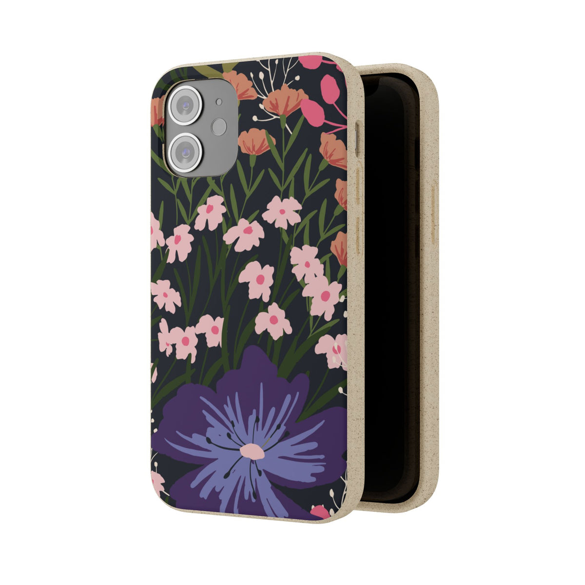 Floral Biodegradable Phone Case — Purple Wildflower Eco Phone Cover