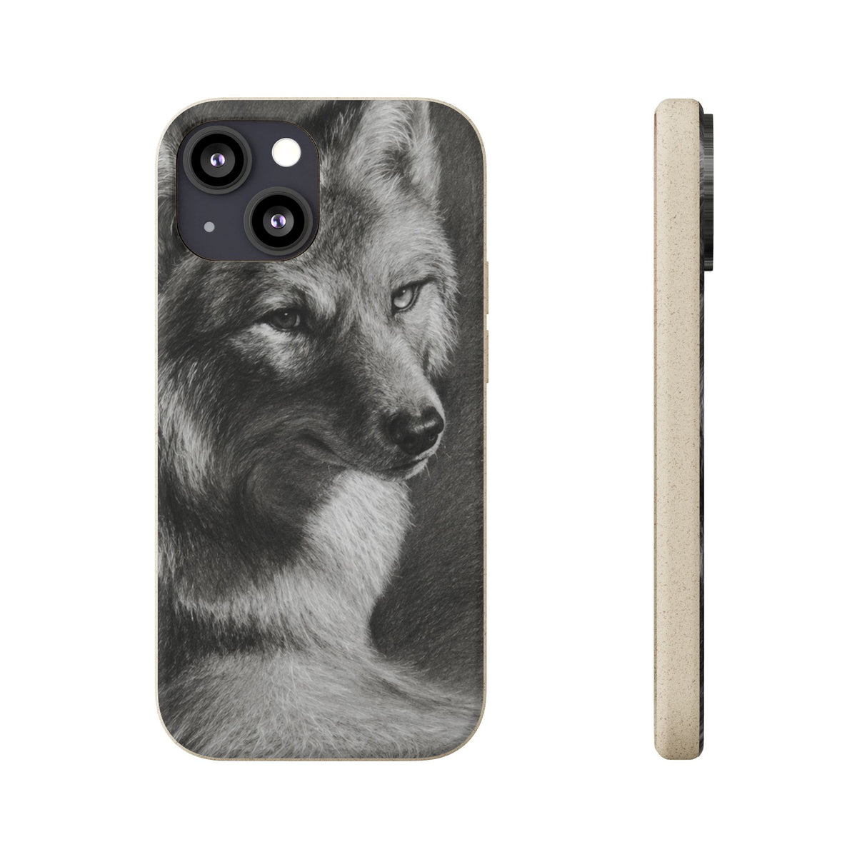 Wolf Portrait Biodegradable Phone Case — Eco-Friendly iPhone Cover
