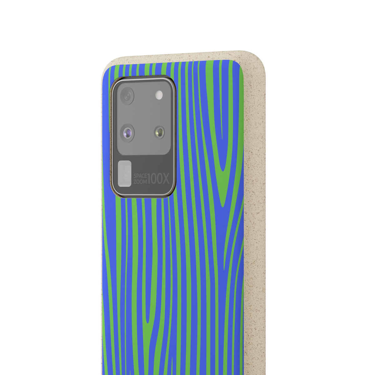 Eco Woodgrain Phone Case — Biodegradable Blue & Green Pattern