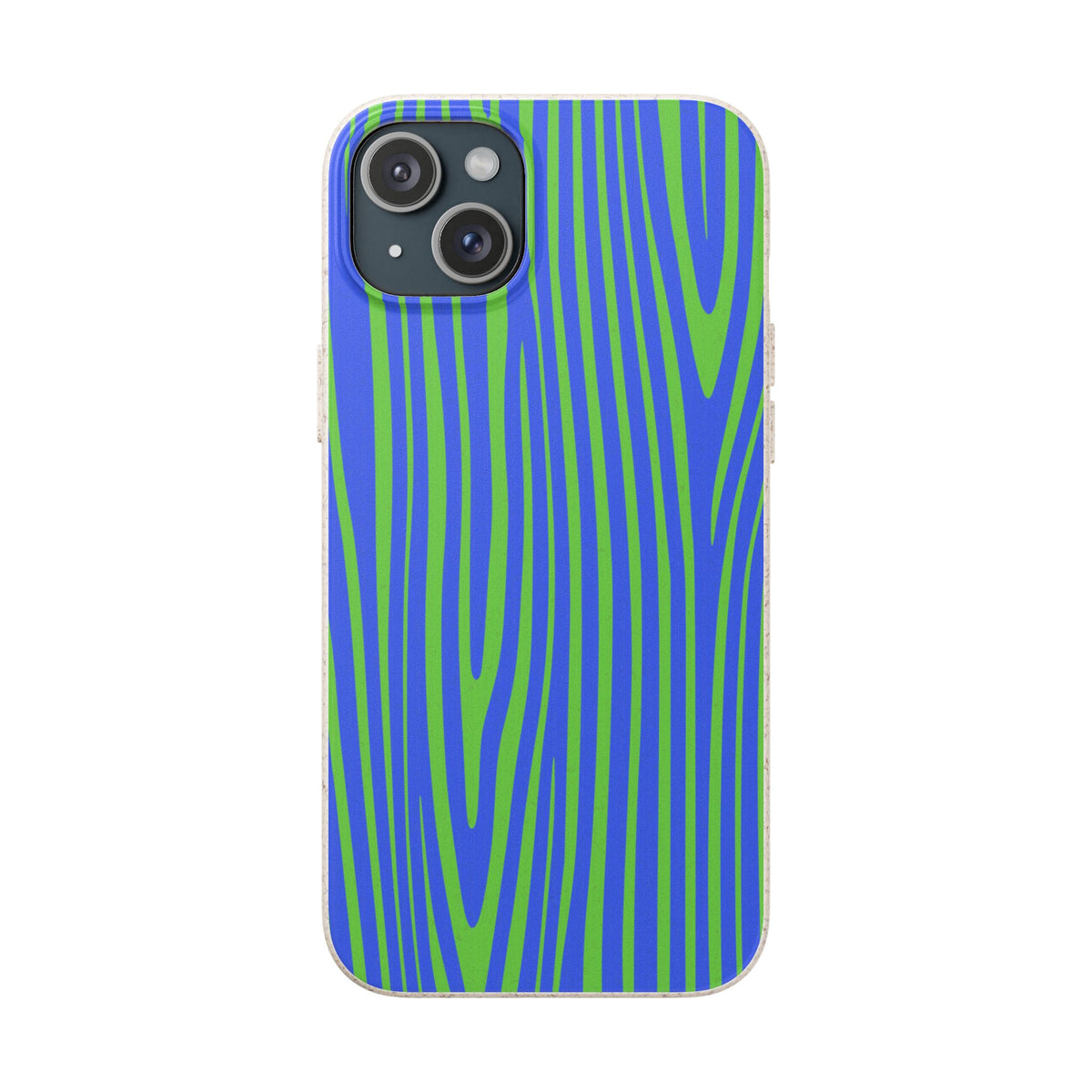 Eco Woodgrain Phone Case — Biodegradable Blue & Green Pattern