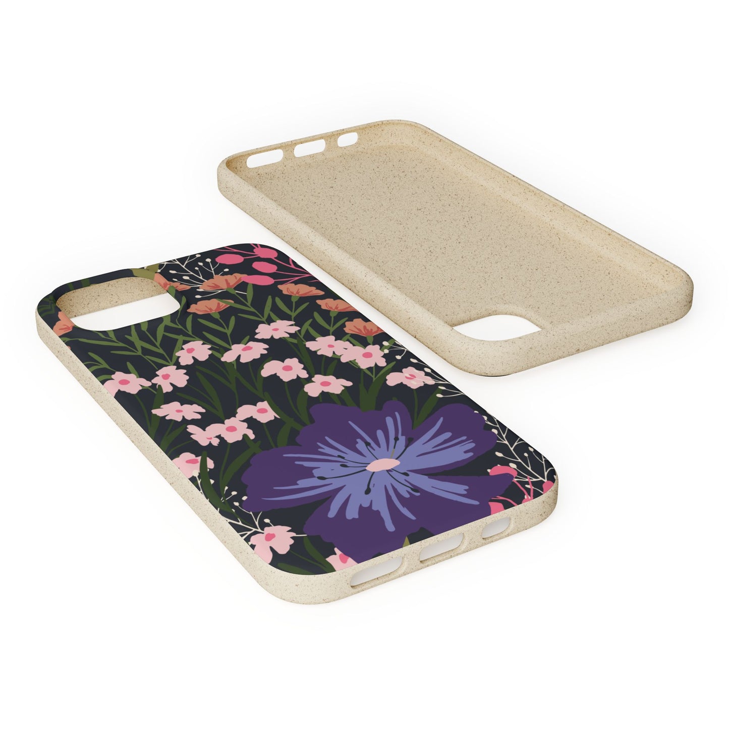 Floral Biodegradable Phone Case — Purple Wildflower Eco Phone Cover