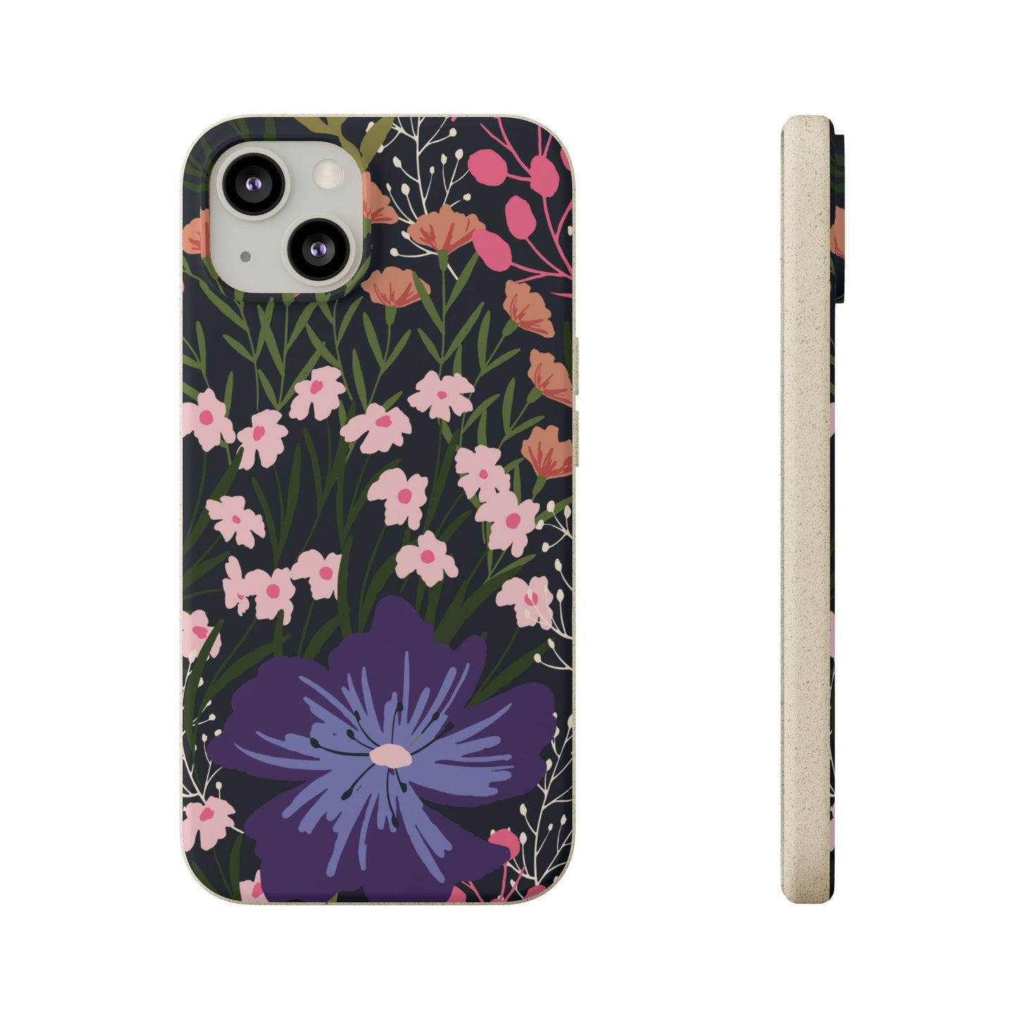 Floral Biodegradable Phone Case — Purple Wildflower Eco Phone Cover