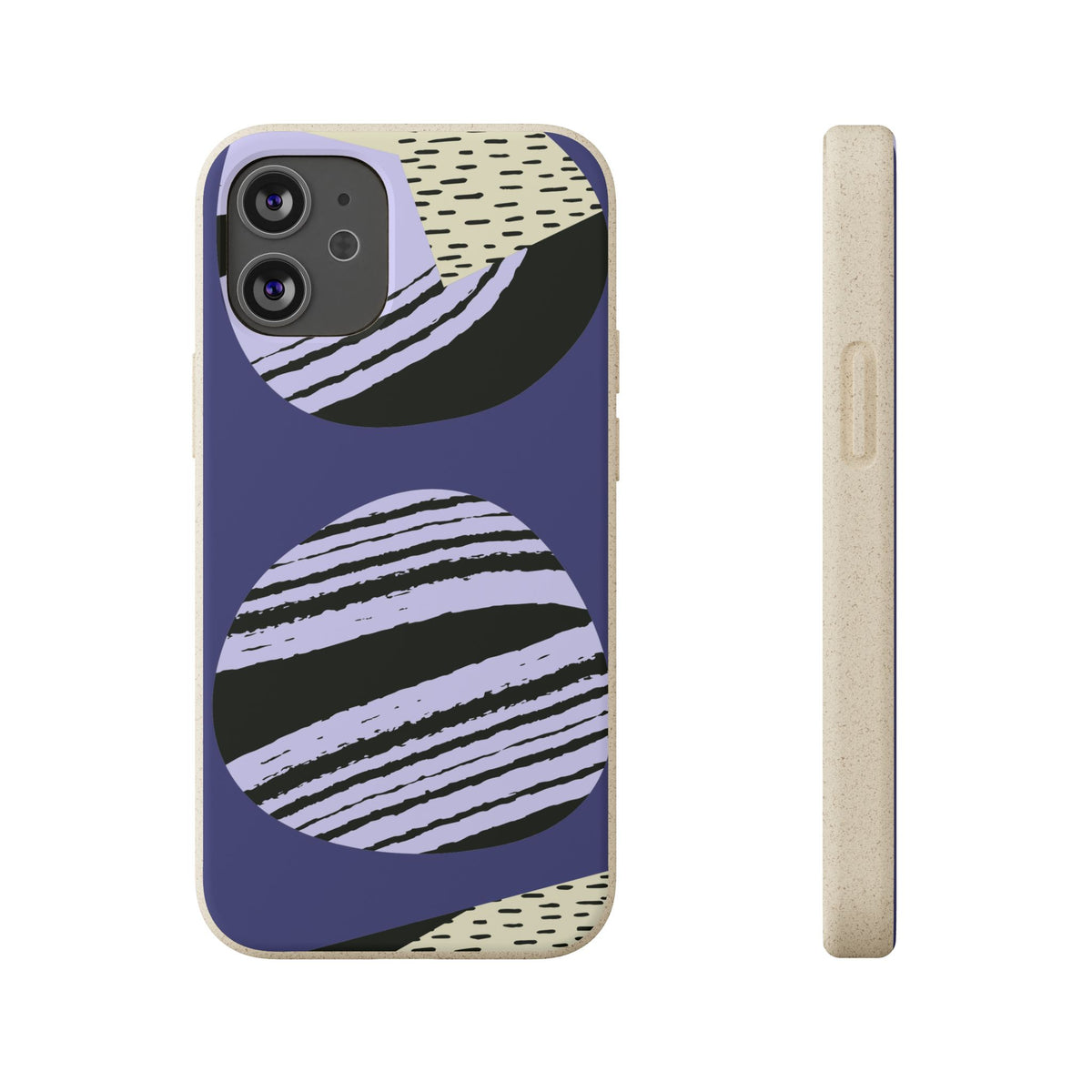Biodegradable Phone Case — Abstract Striped Circles Eco Cover