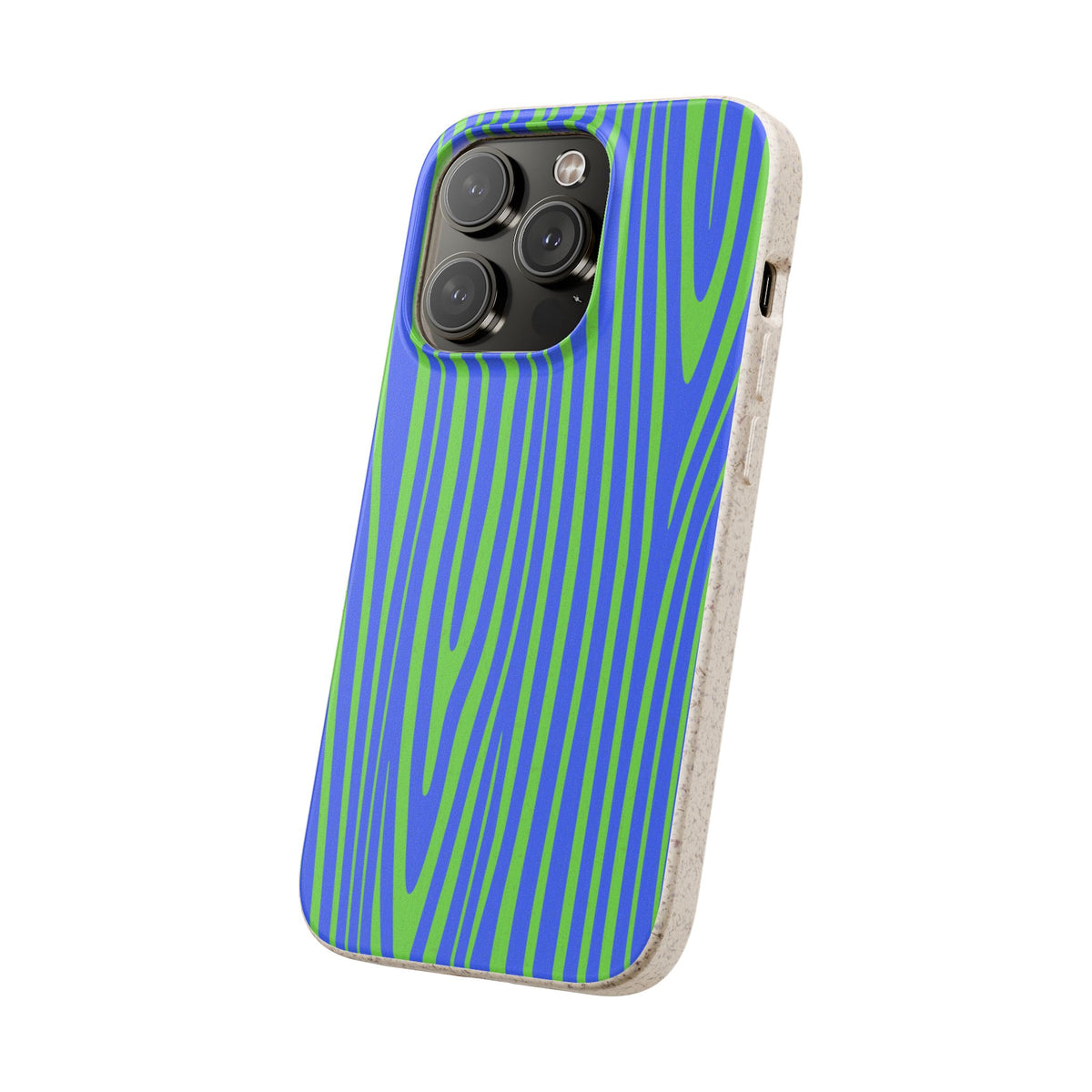 Eco Woodgrain Phone Case — Biodegradable Blue & Green Pattern