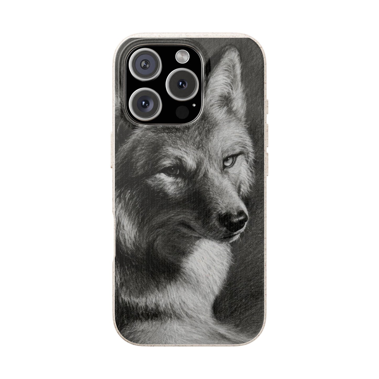 Wolf Portrait Biodegradable Phone Case — Eco-Friendly iPhone Cover