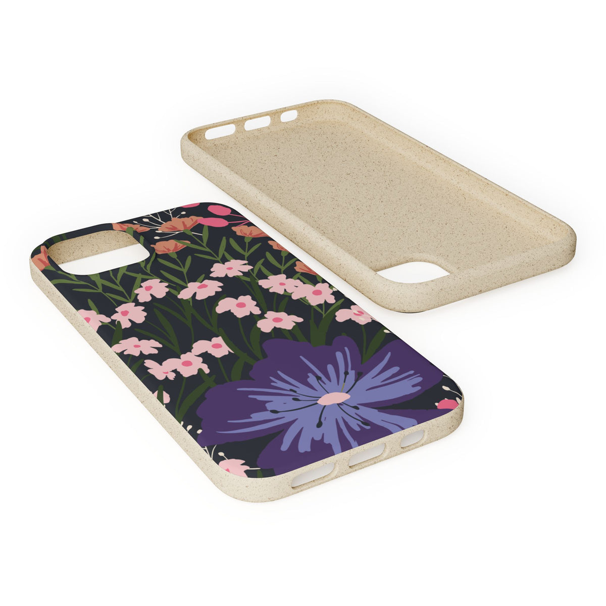 Floral Biodegradable Phone Case — Purple Wildflower Eco Phone Cover