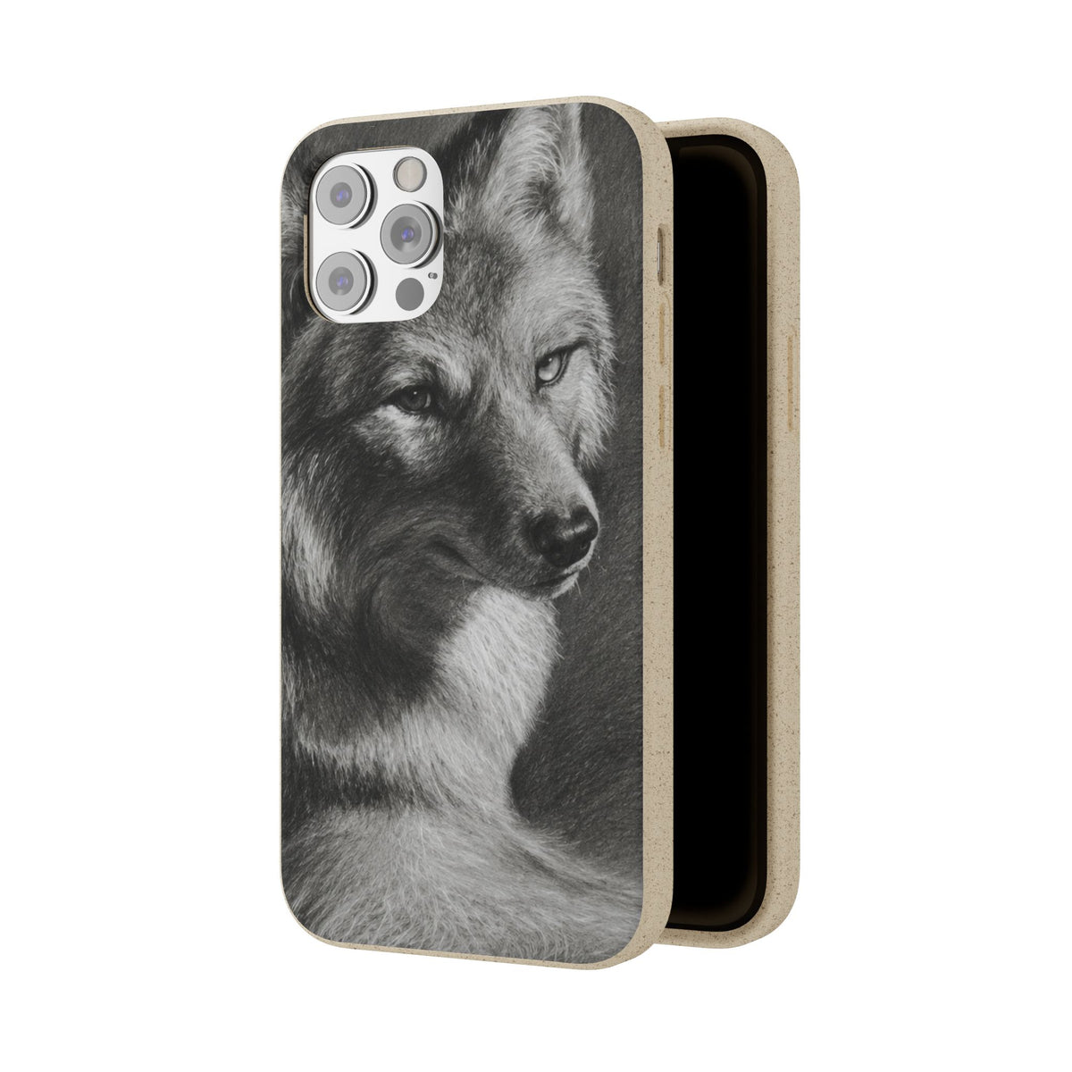 Wolf Portrait Biodegradable Phone Case — Eco-Friendly iPhone Cover