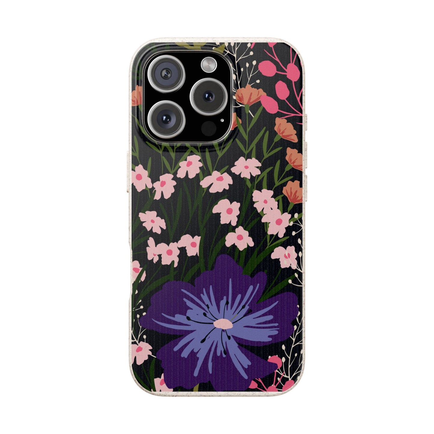 Floral Biodegradable Phone Case — Purple Wildflower Eco Phone Cover