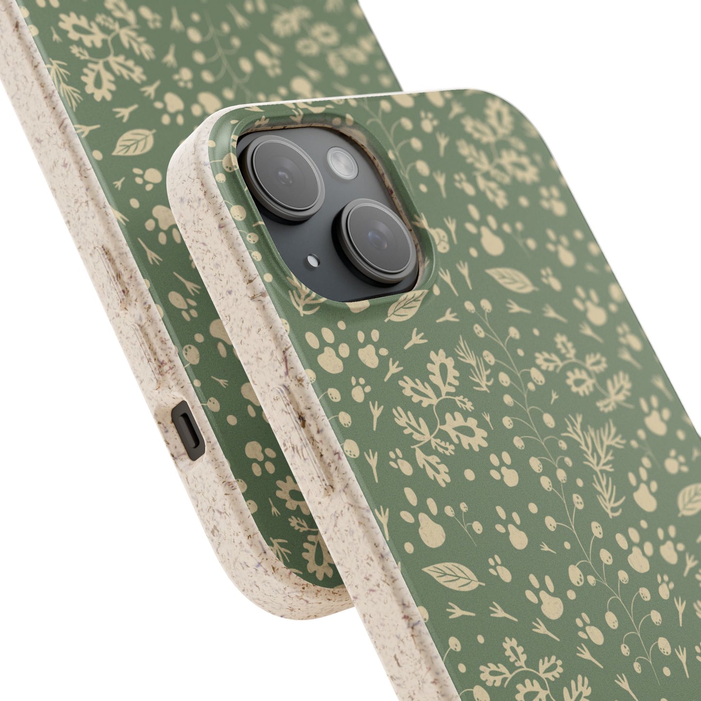 Biodegradable Floral Phone Case — Eco-Friendly Pleasant Green Wildflower Protection