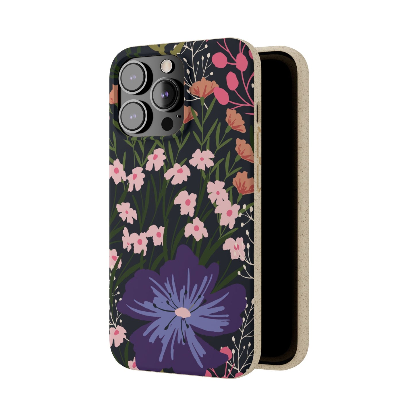 Floral Biodegradable Phone Case — Purple Wildflower Eco Phone Cover