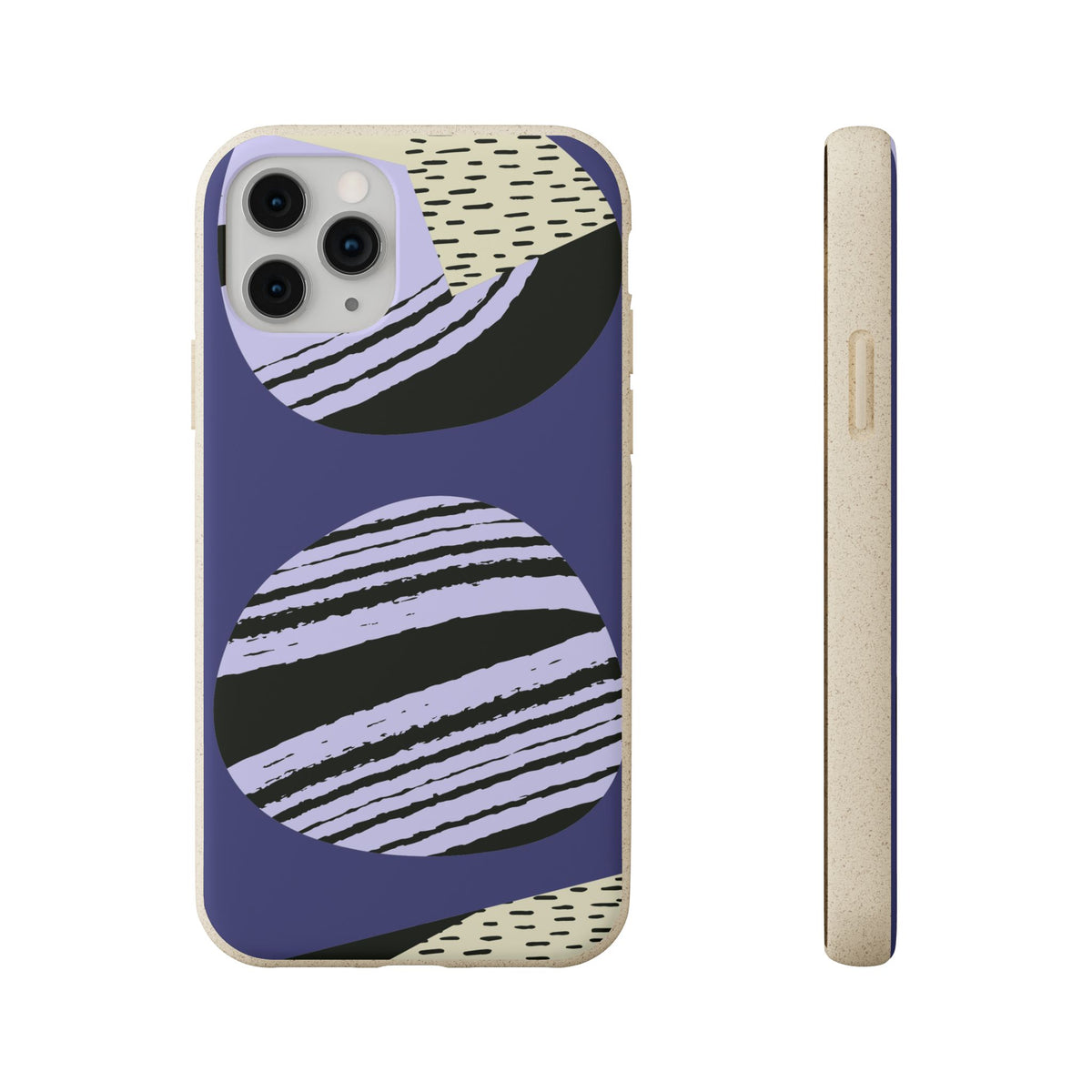 Biodegradable Phone Case — Abstract Striped Circles Eco Cover