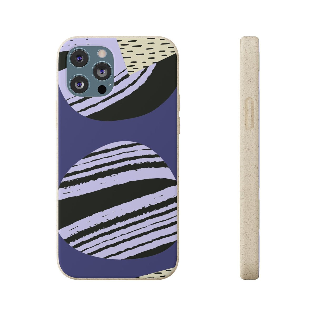 Biodegradable Phone Case — Abstract Striped Circles Eco Cover