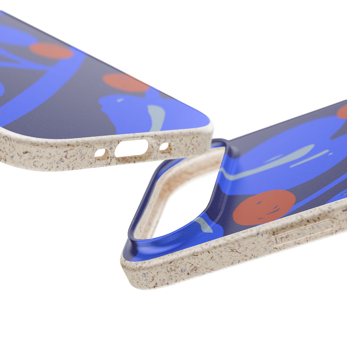 Biodegradable Phone Case — Bold Blue Abstract Floral Berry Design