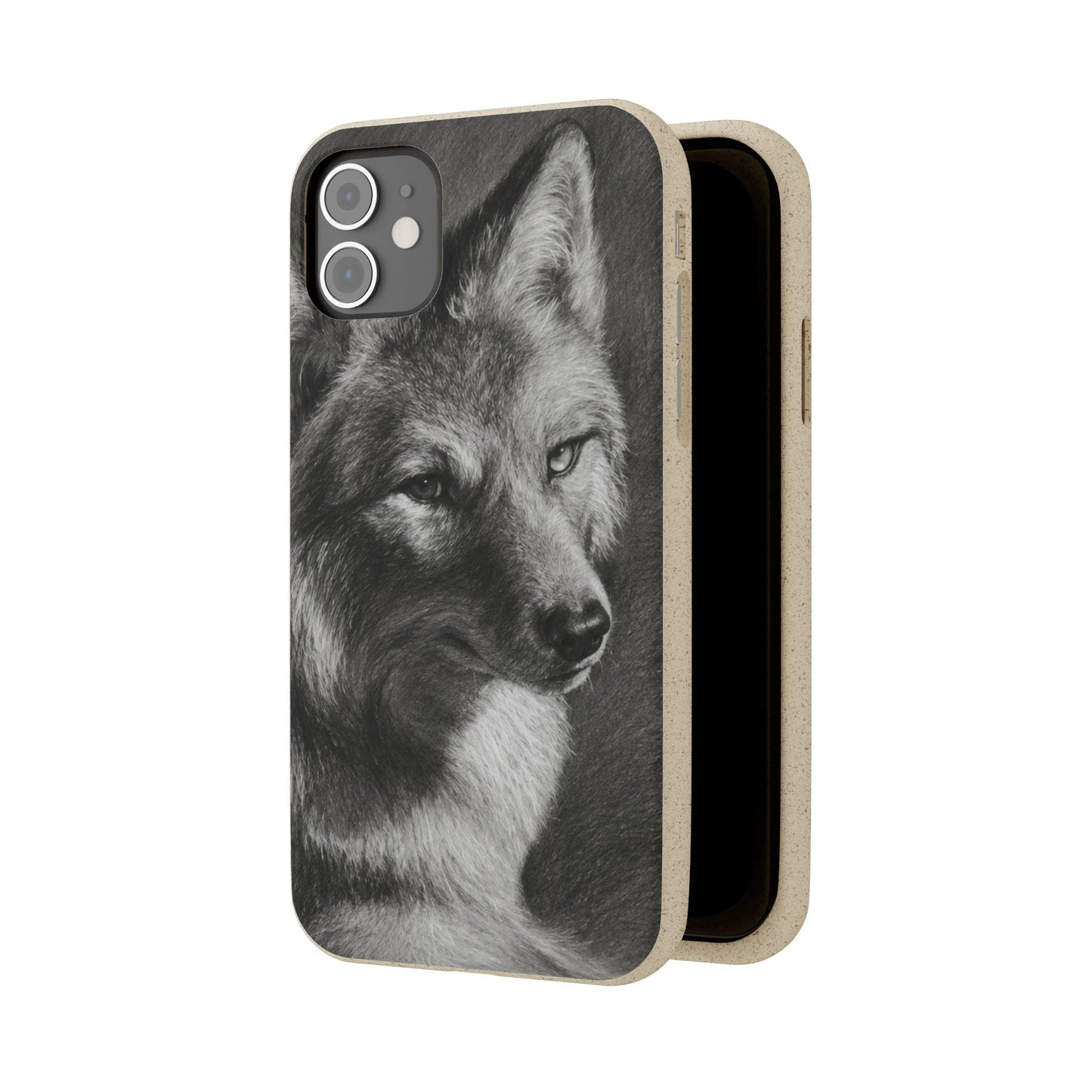 Wolf Portrait Biodegradable Phone Case — Eco-Friendly iPhone Cover
