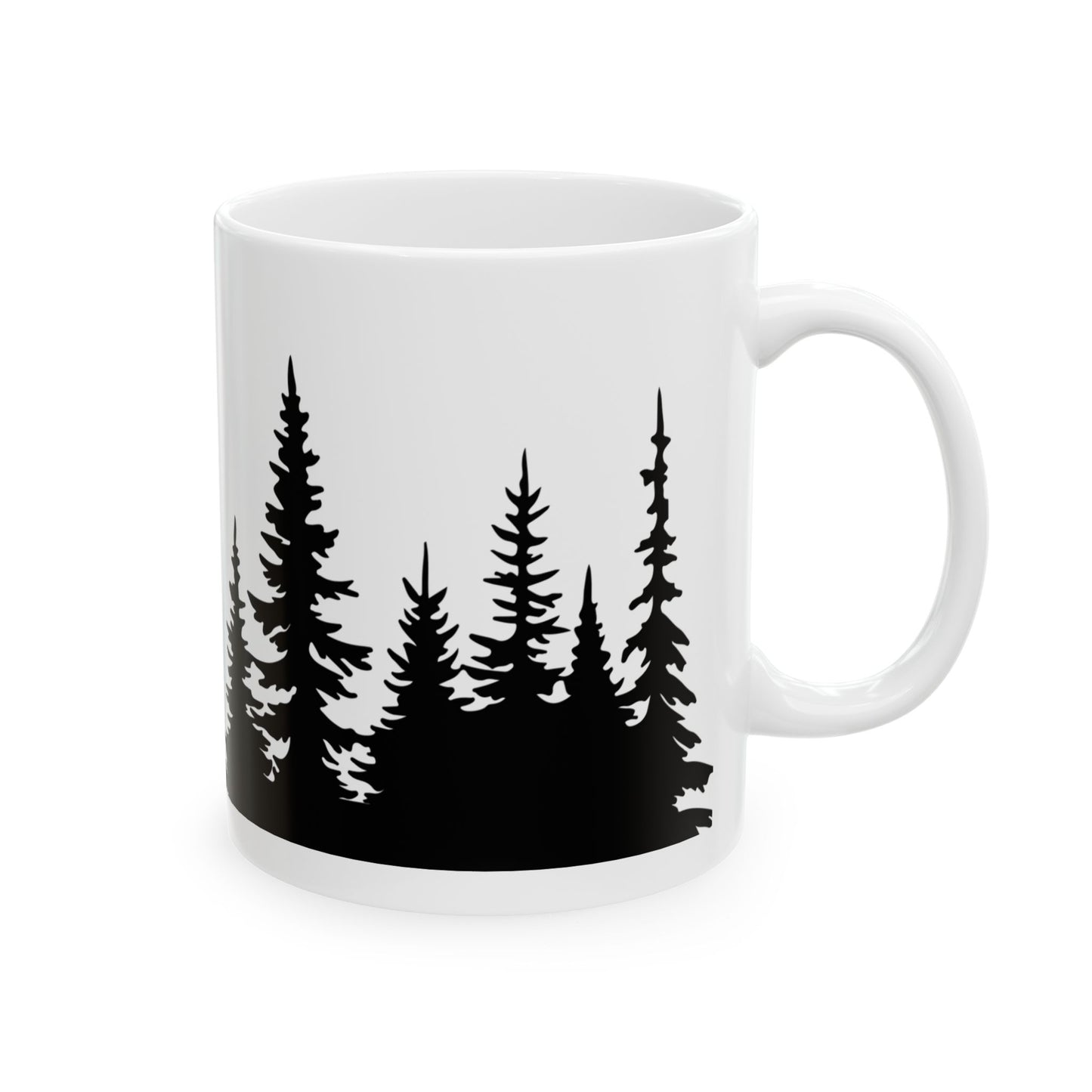 Ceramic Mug - Evergreen Forest Silhouette Coffee Cup (11oz, 15oz)