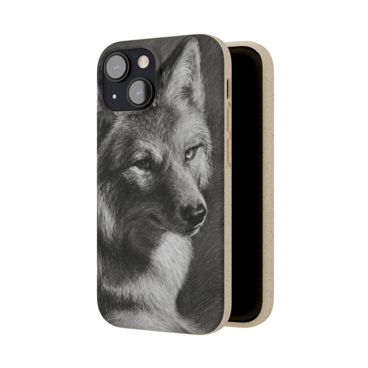 Wolf Portrait Biodegradable Phone Case — Eco-Friendly iPhone Cover