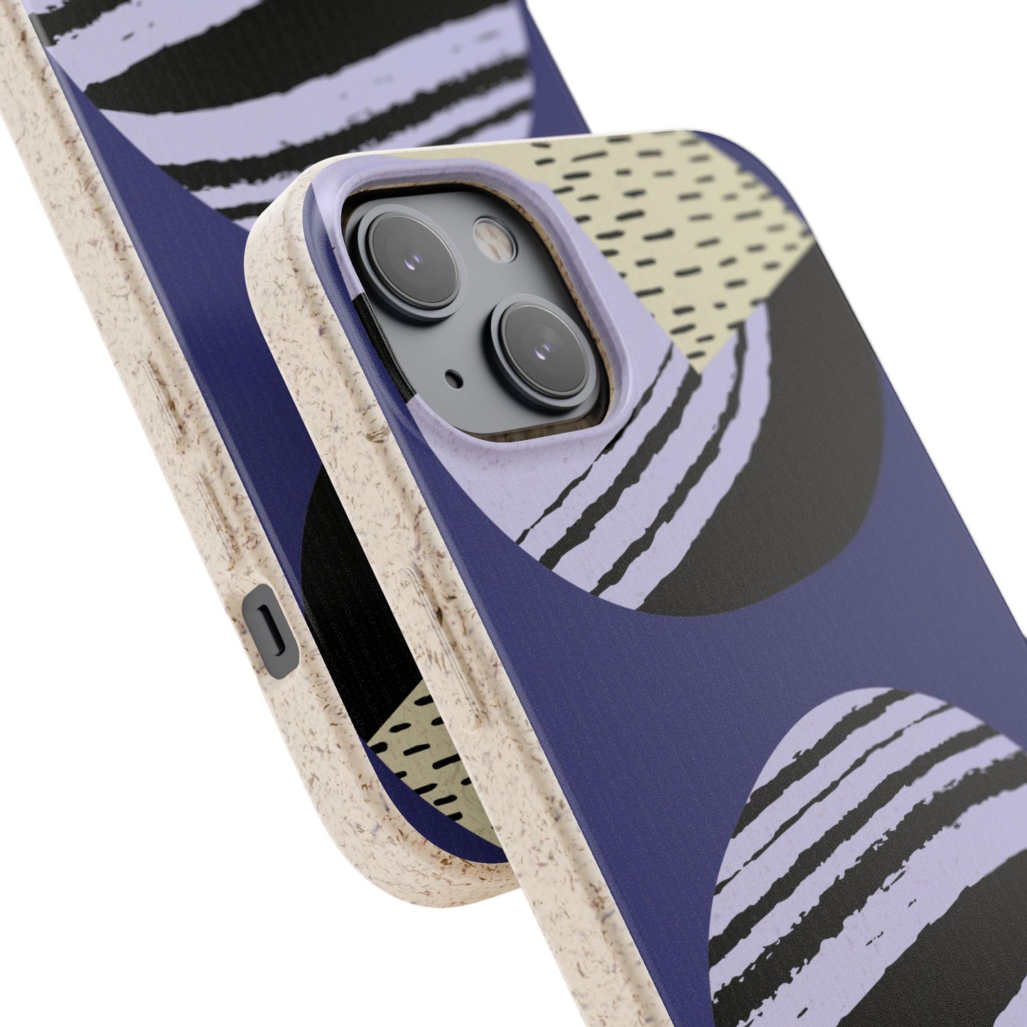 Biodegradable Phone Case — Abstract Striped Circles Eco Cover