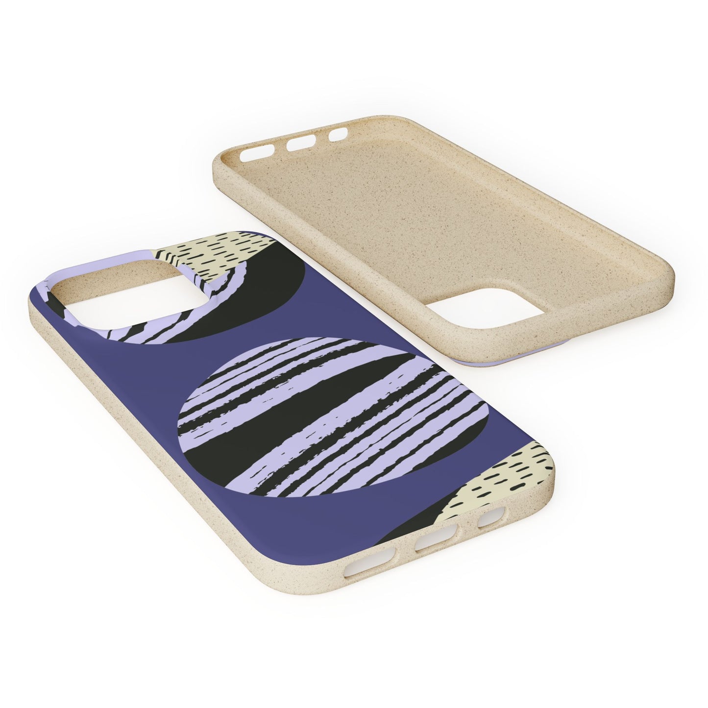 Biodegradable Phone Case — Abstract Striped Circles Eco Cover
