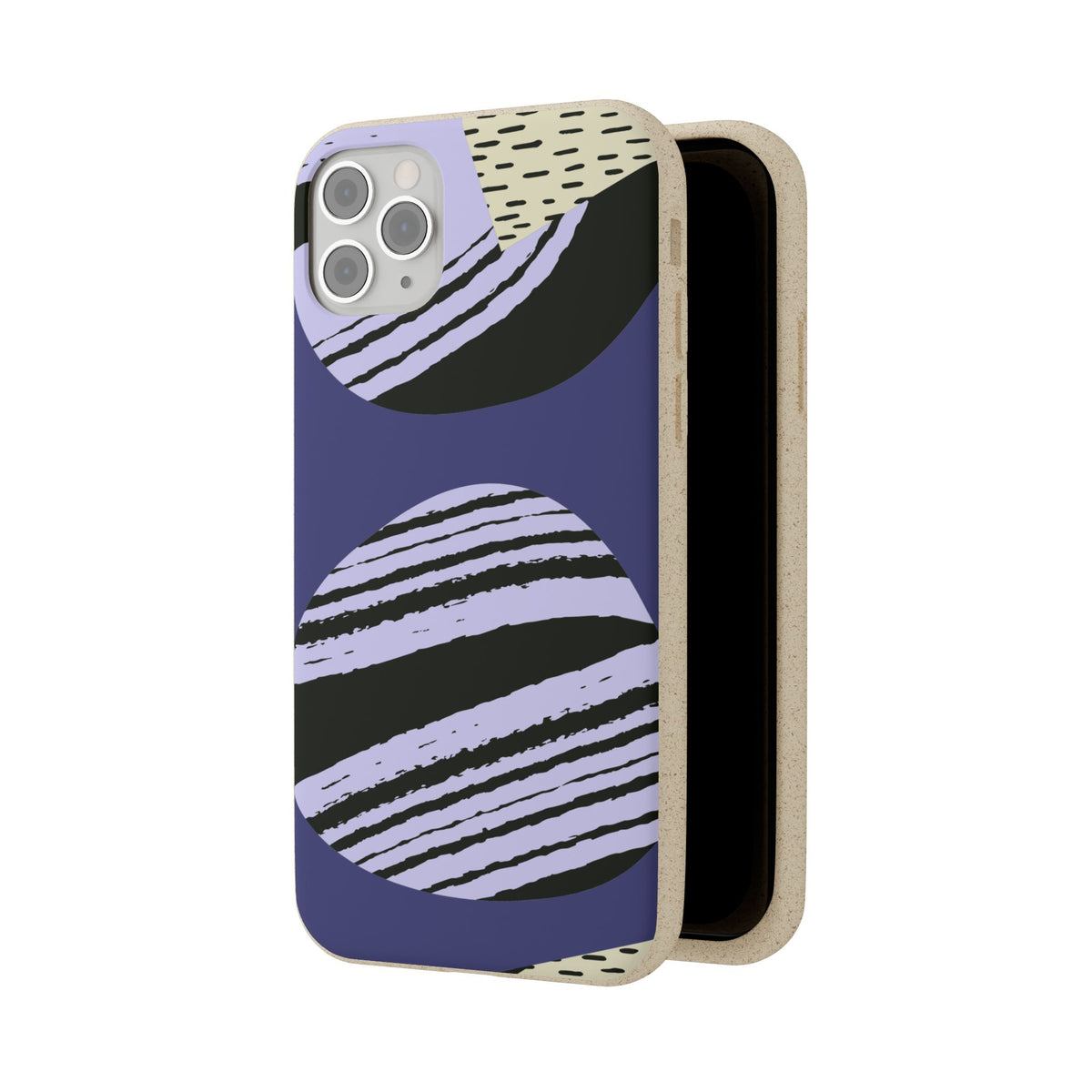 Biodegradable Phone Case — Abstract Striped Circles Eco Cover