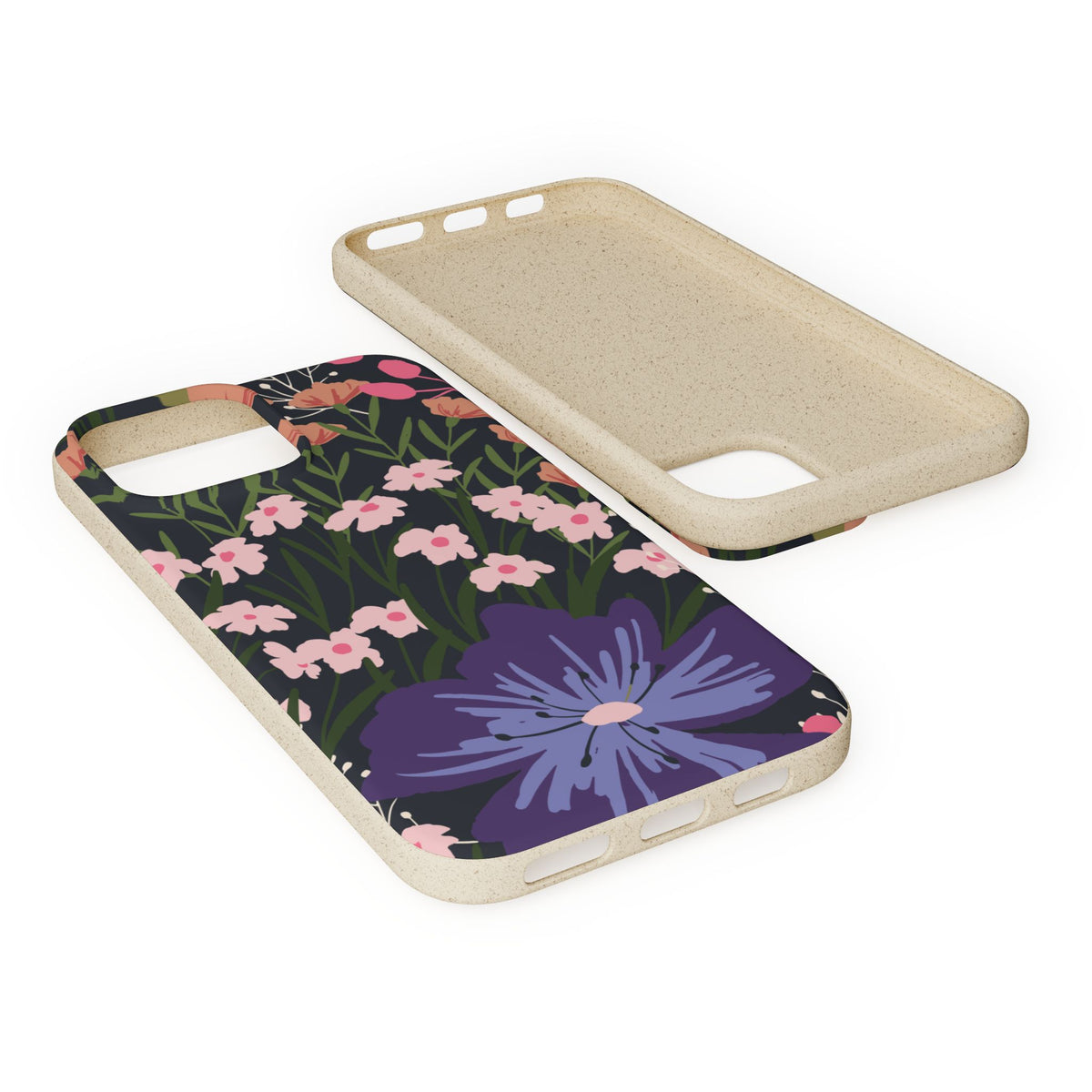 Floral Biodegradable Phone Case — Purple Wildflower Eco Phone Cover