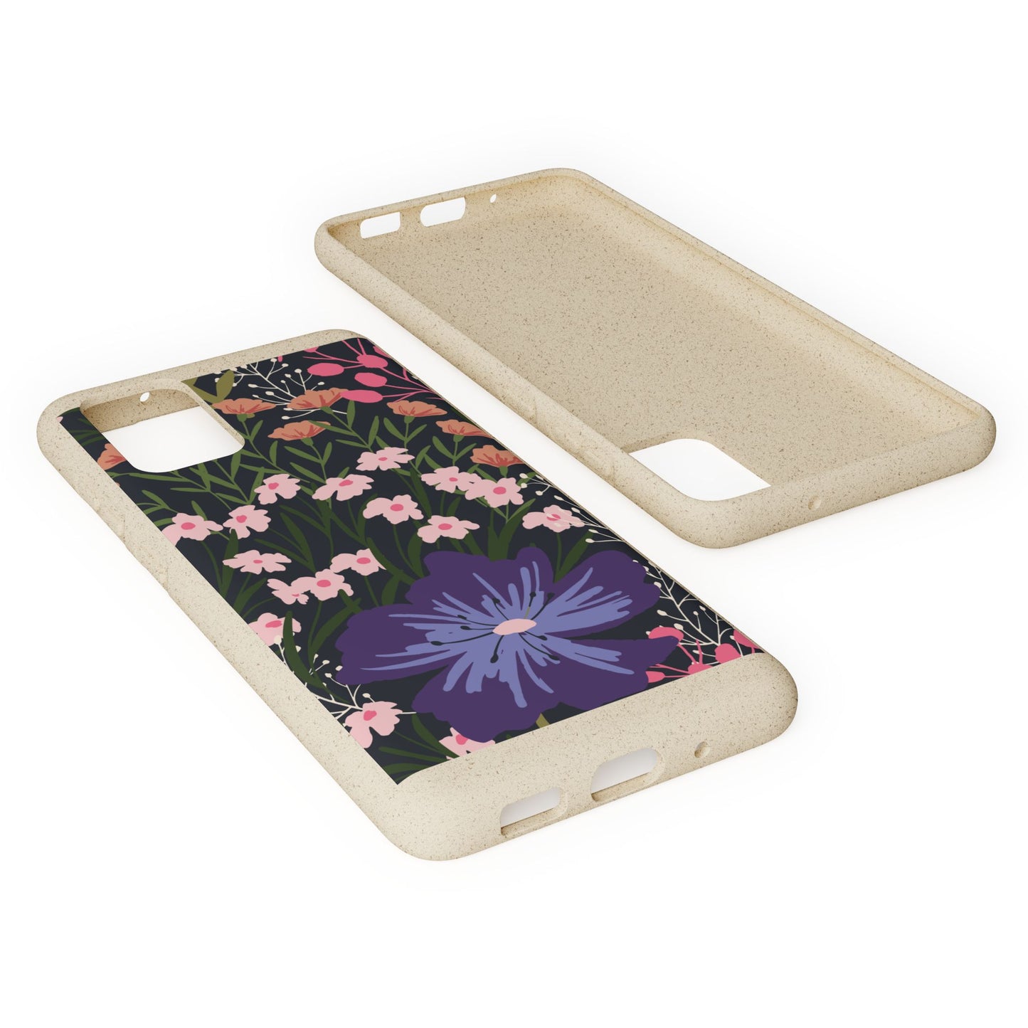 Floral Biodegradable Phone Case — Purple Wildflower Eco Phone Cover