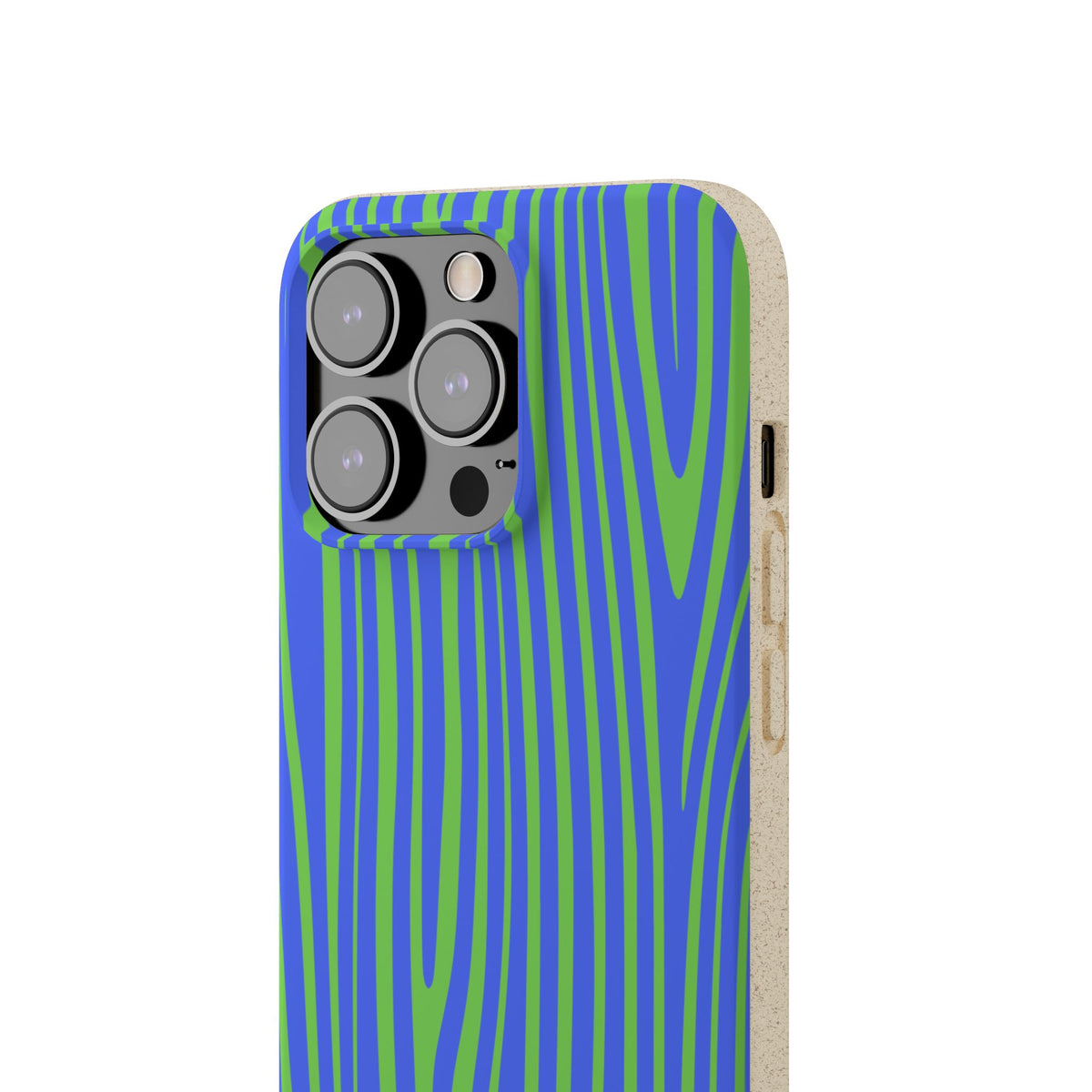 Eco Woodgrain Phone Case — Biodegradable Blue & Green Pattern