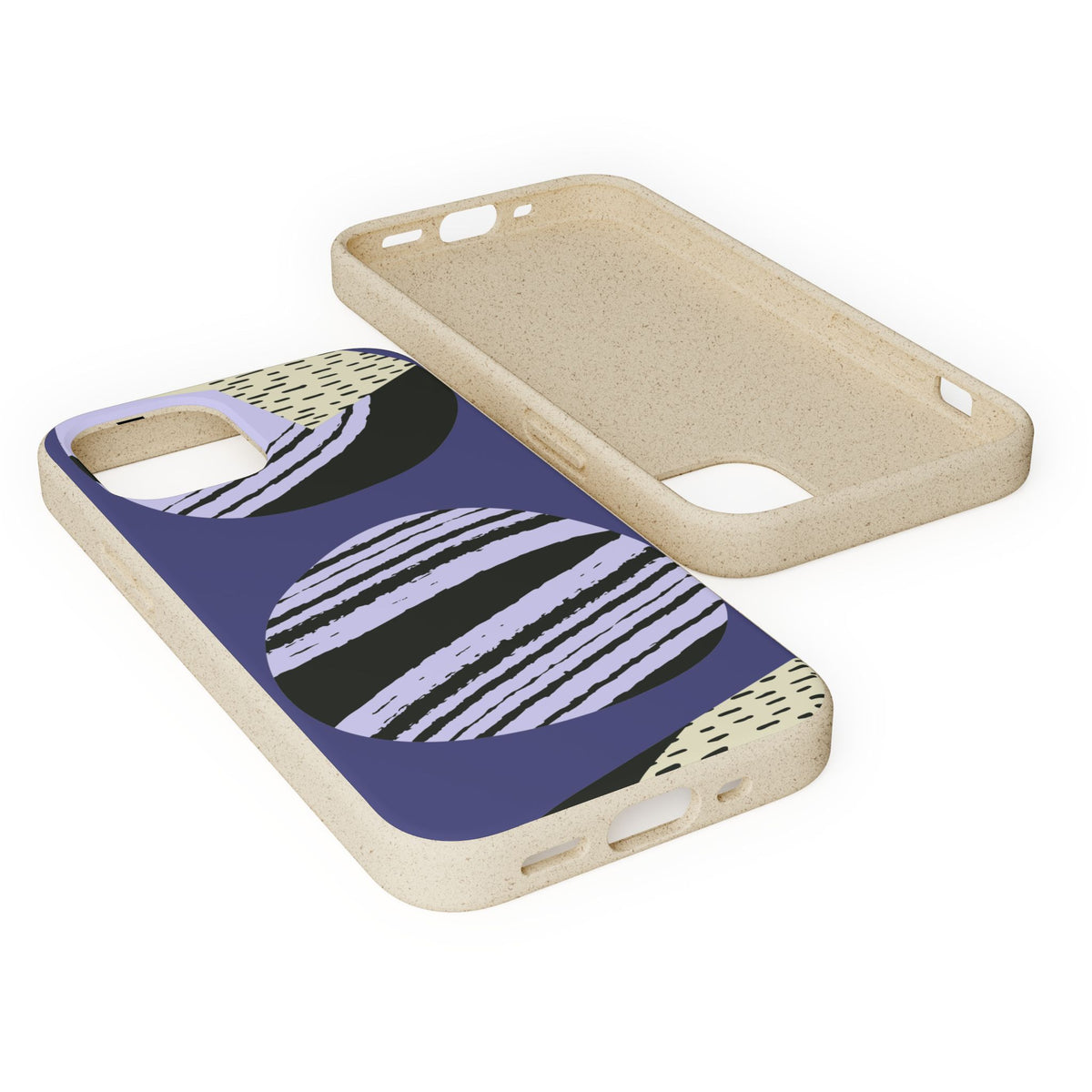 Biodegradable Phone Case — Abstract Striped Circles Eco Cover