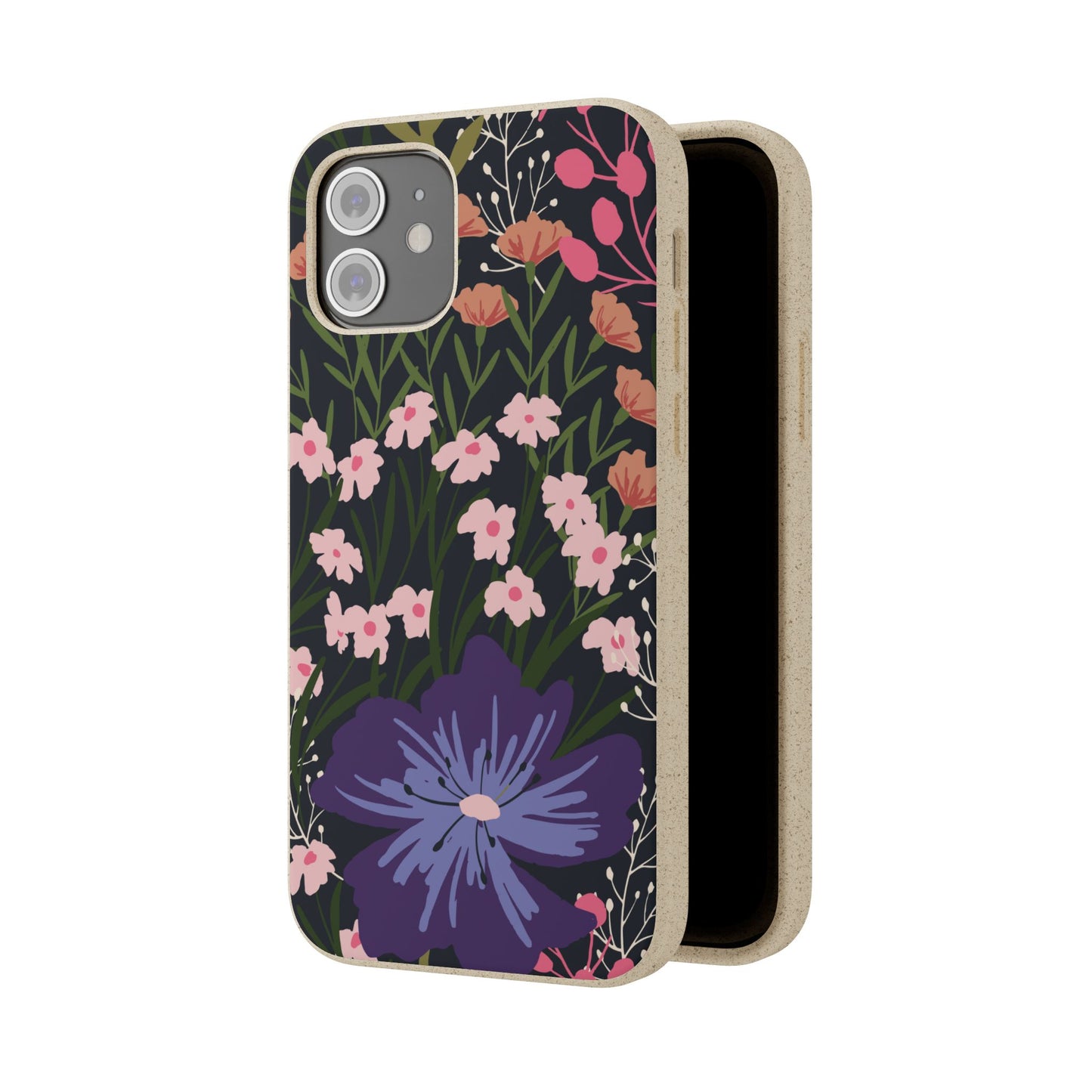 Floral Biodegradable Phone Case — Purple Wildflower Eco Phone Cover